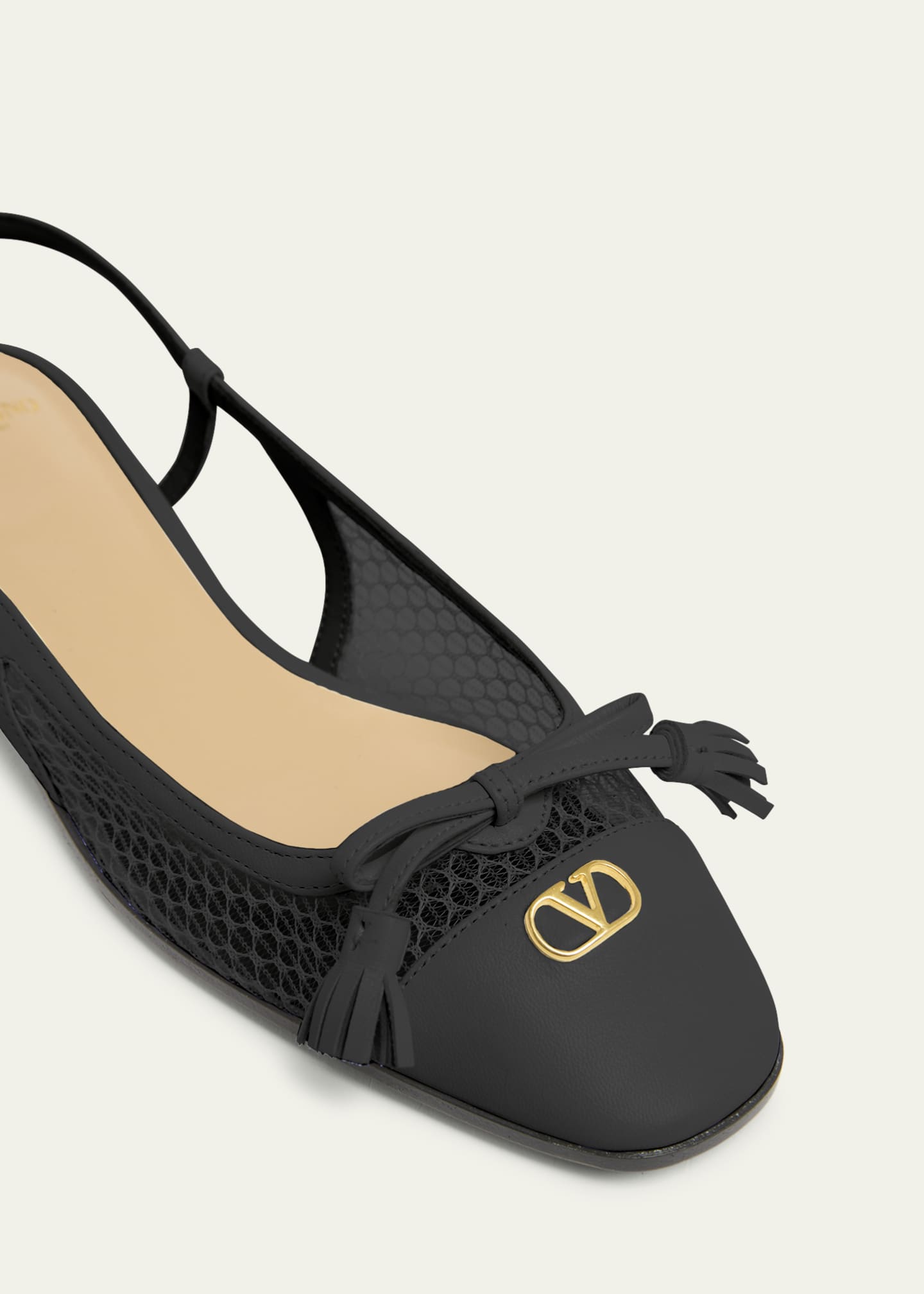Valentino Garavani 25mm VLogo Signature Valet Mesh and Leather