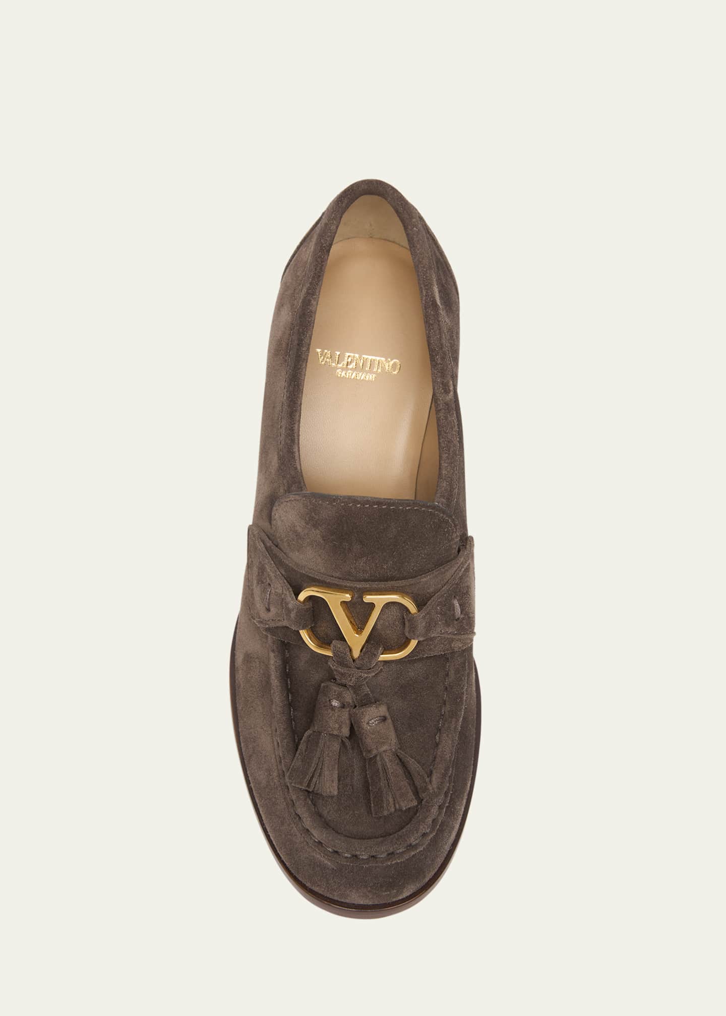 Valentino Garavani 60mm VLogo Signature Suede Block-Heel Penny