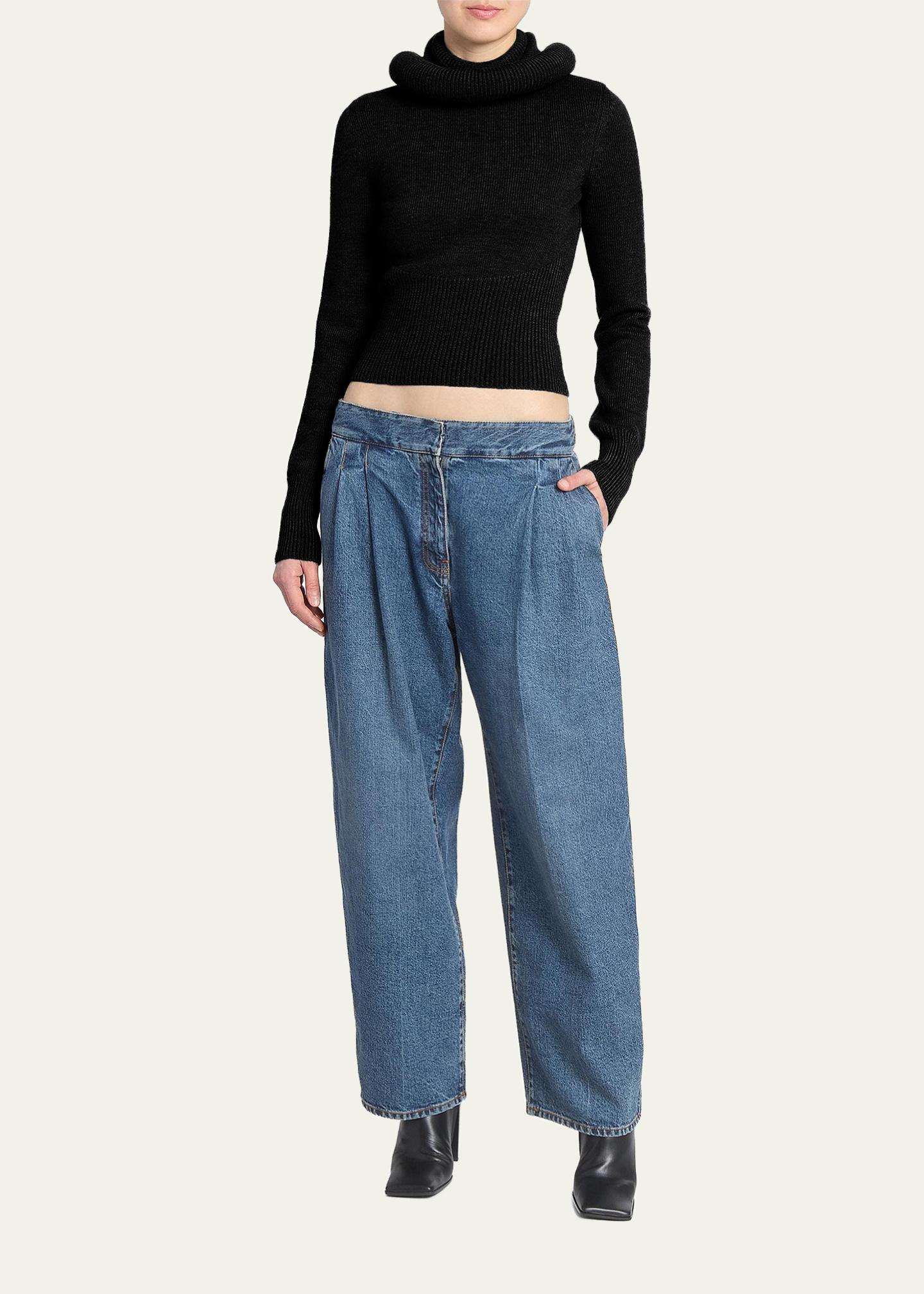 ALAIA Sculptural Hooded Rib-Knit Sweater - Bergdorf Goodman