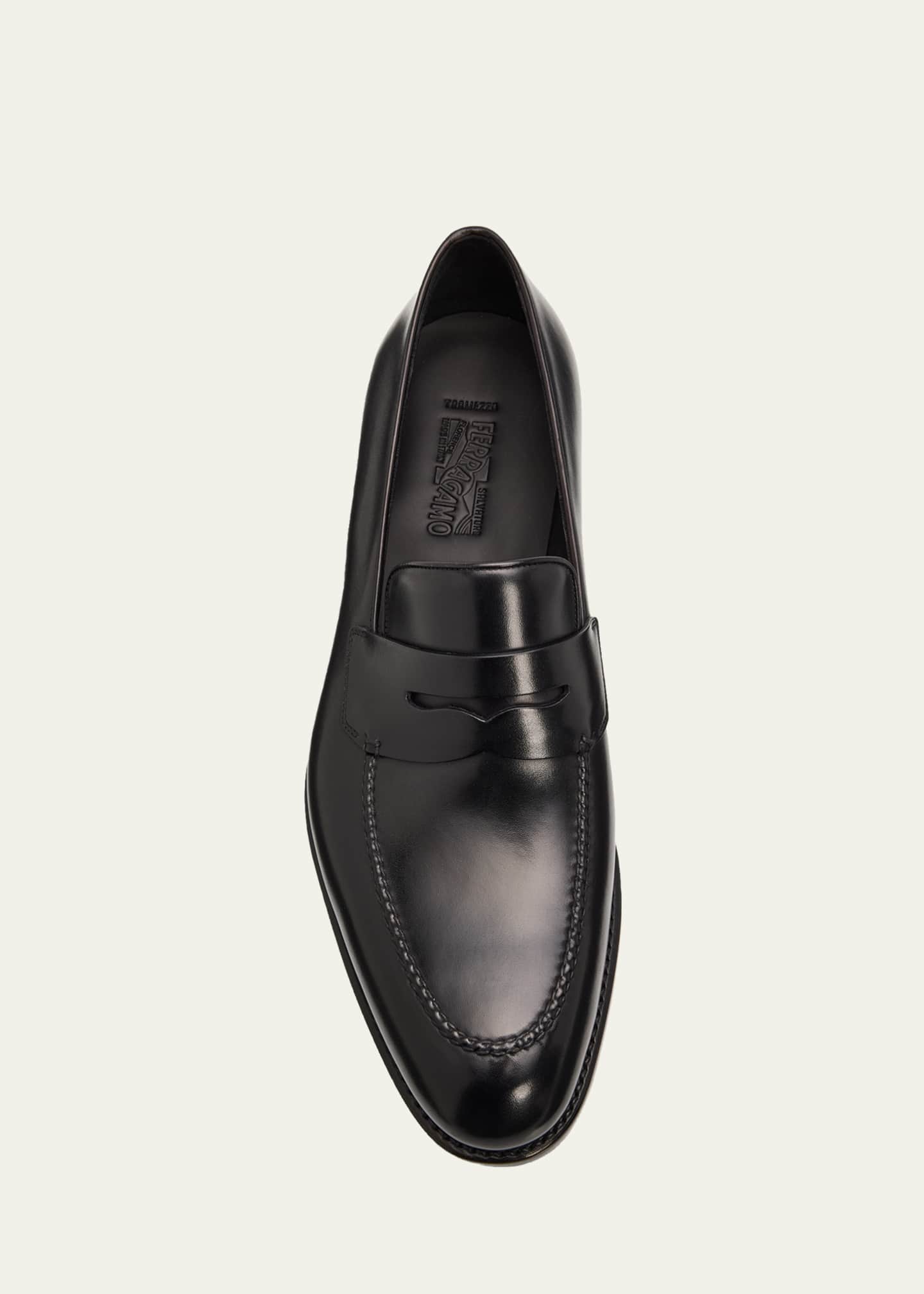 Ferragamo Men's Brandy Tramezza Leather Penny Loafers - Bergdorf