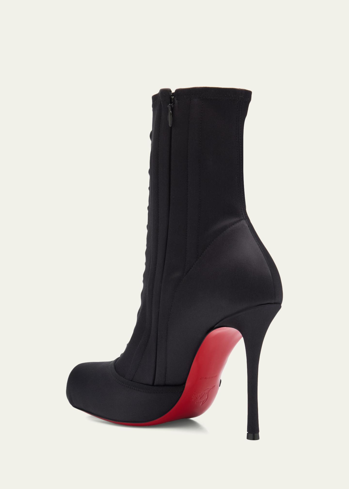 Christian Louboutin 100mm Pavlova Satin Booties - Bergdorf Goodman