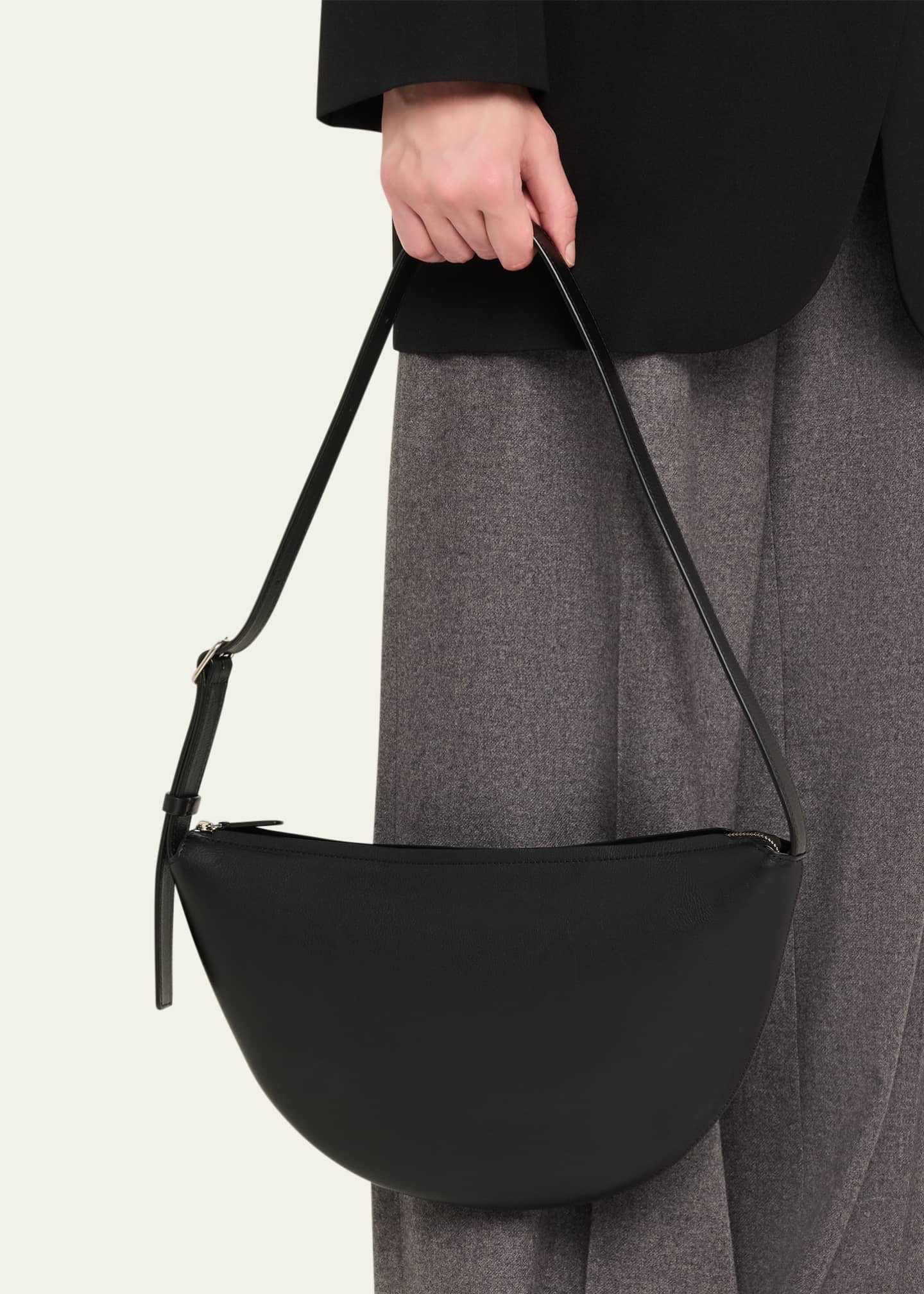 Jouvette Crescent Shoulder Bag in Leather