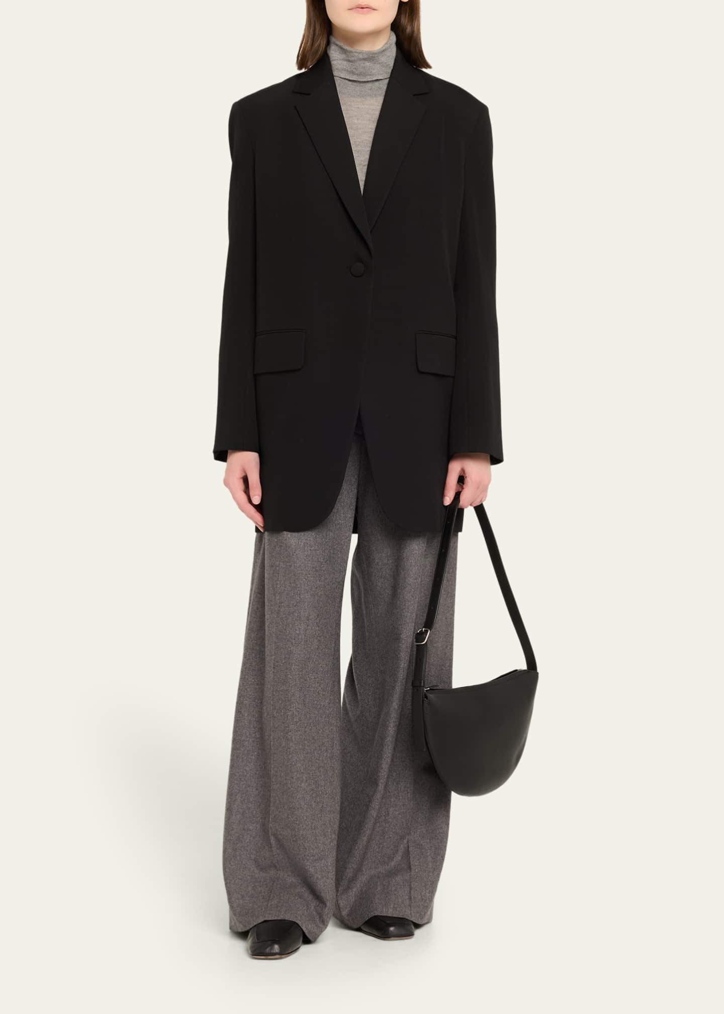 Jouvette Crescent Shoulder Bag in Leather