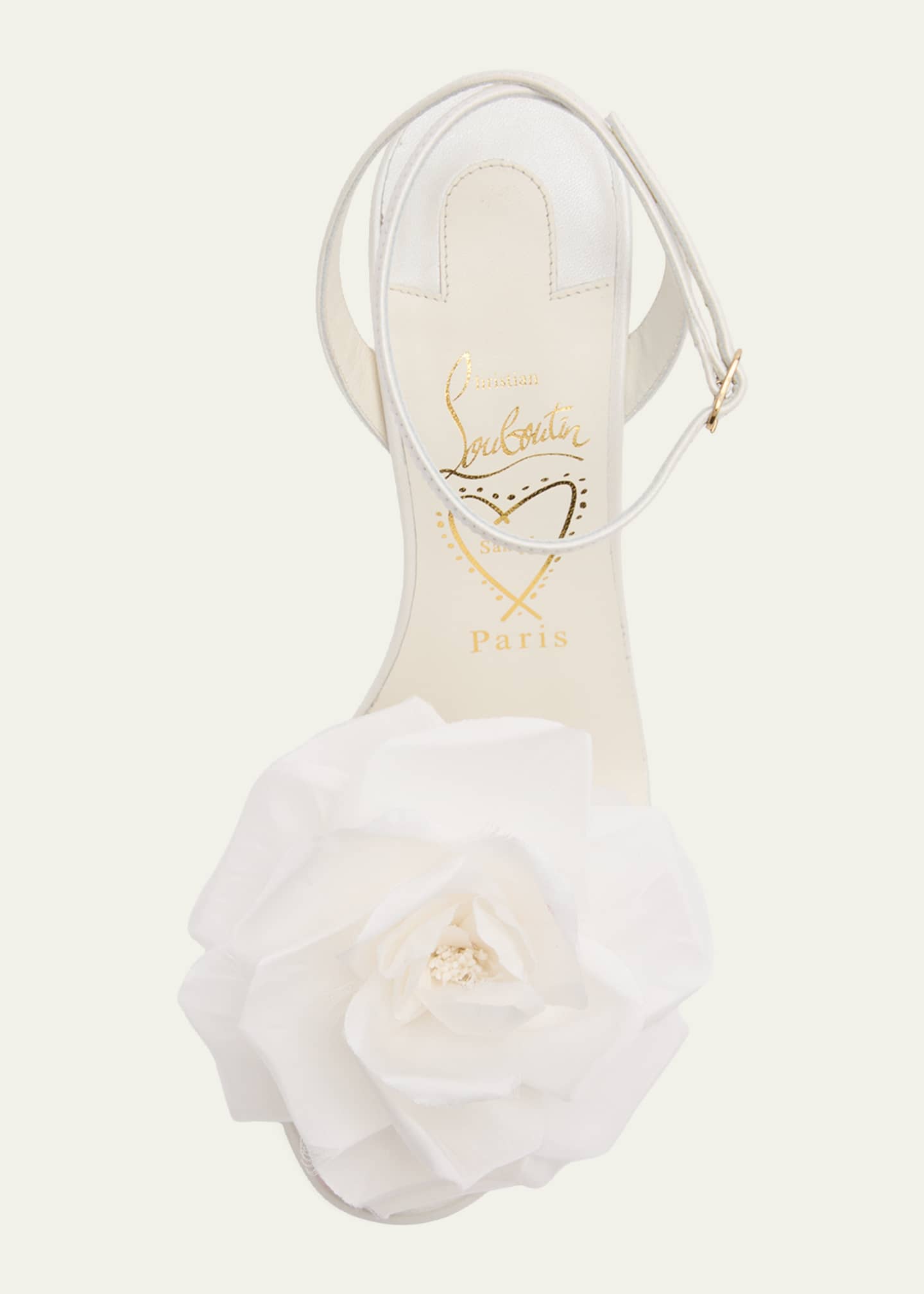 Christian Louboutin 100mm Miss Z Flora Leather Sandals - Bergdorf