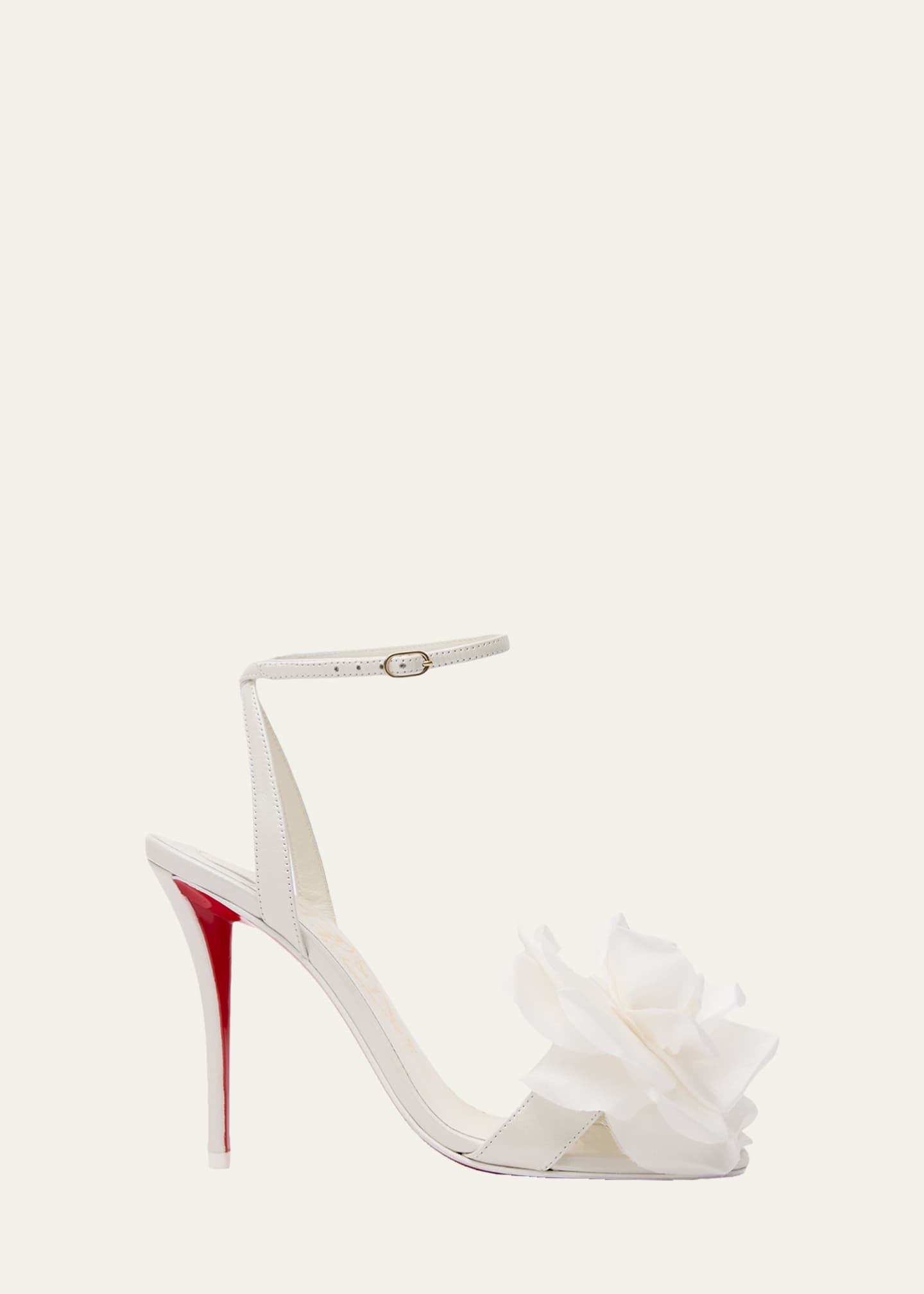 Christian Louboutin 100mm Miss Z Flora Leather Sandals - Bergdorf