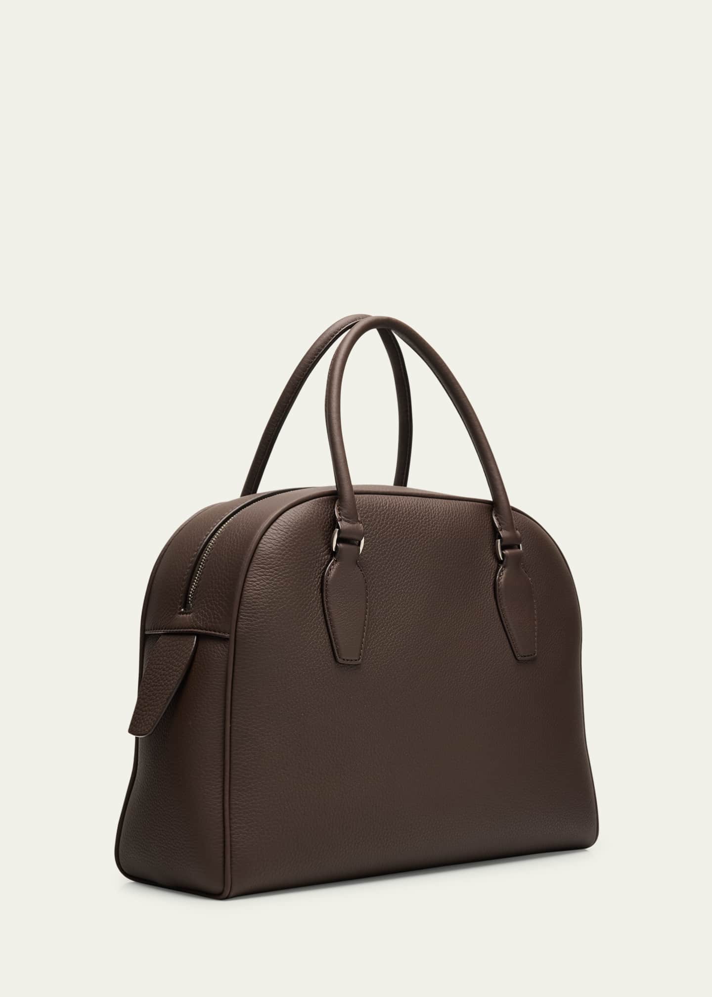 India 12.00 Top-Handle Bowling Bag in Leather