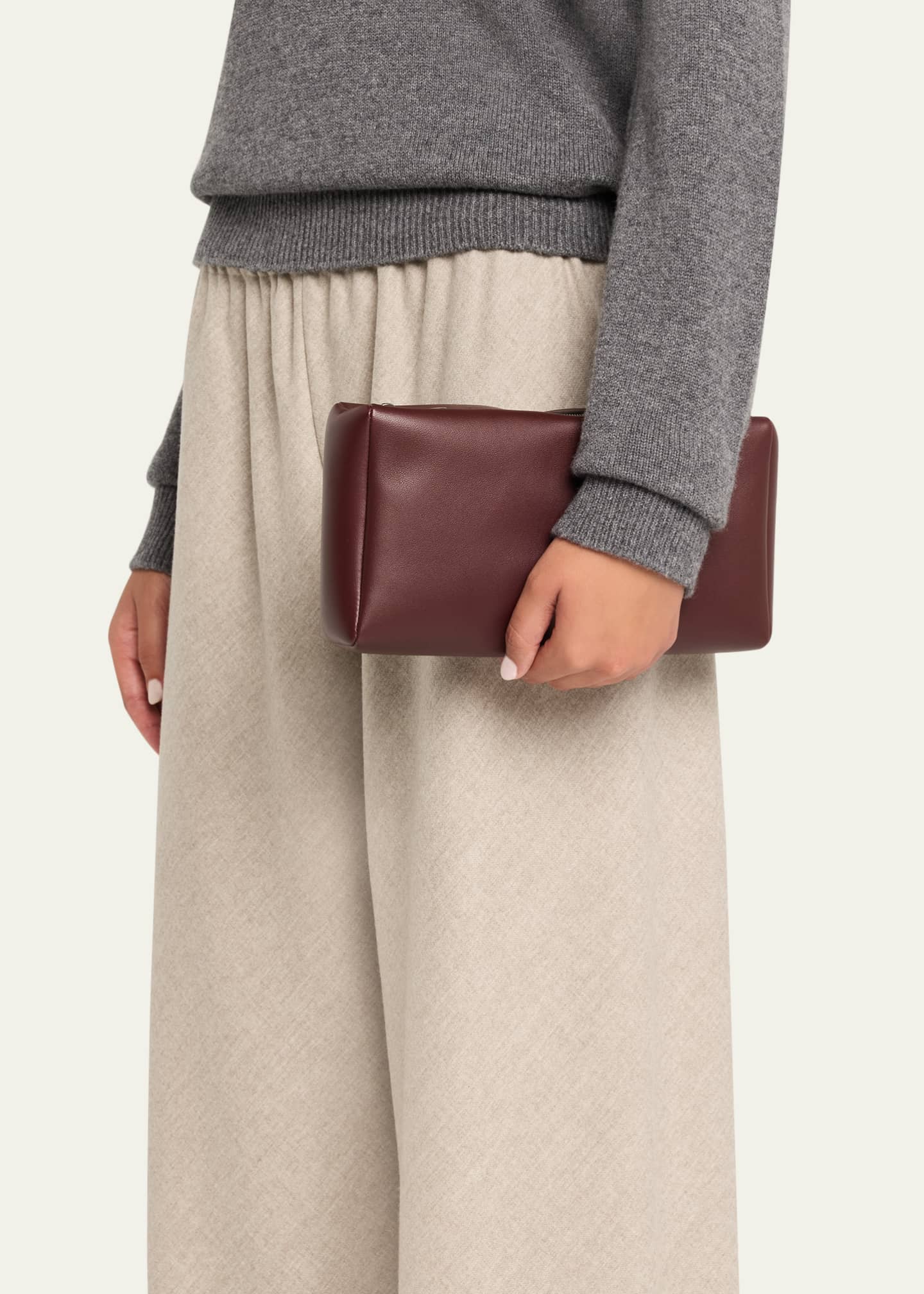 Compact Clutch Bag in Nappa Leather