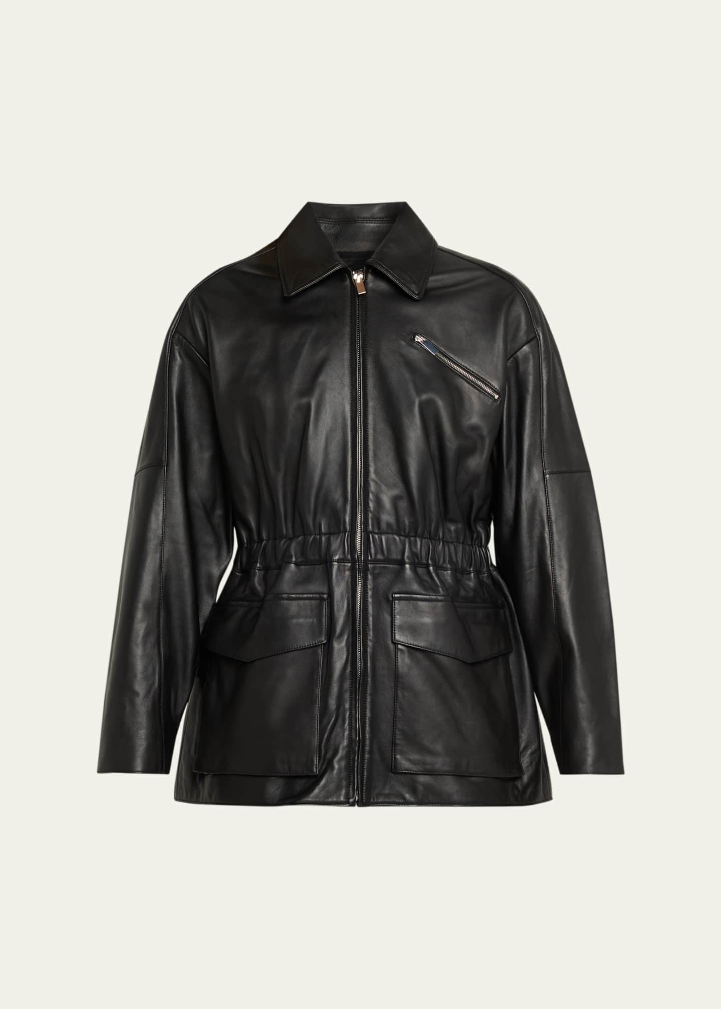Theory Cinched Leather Jacket - Bergdorf Goodman