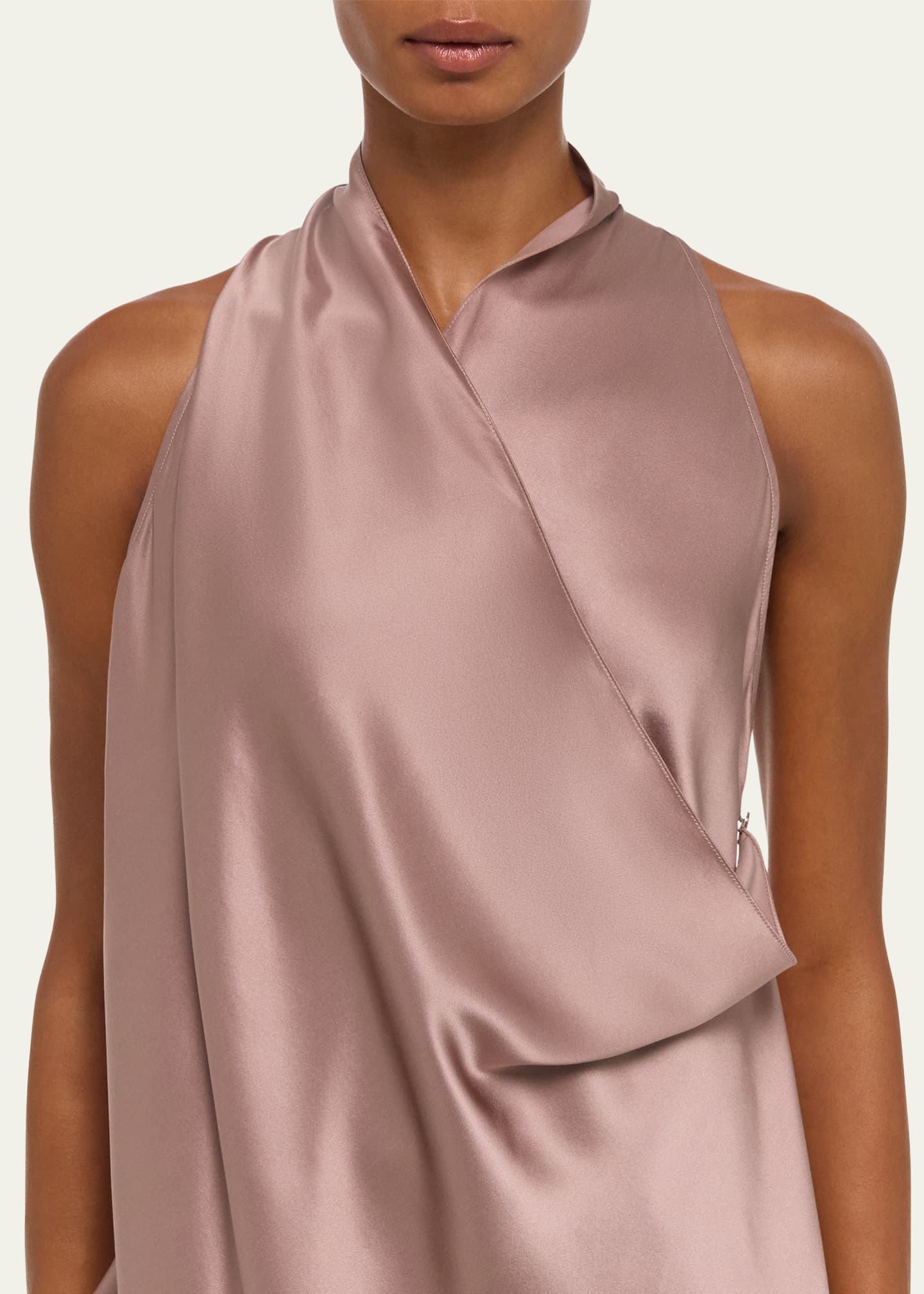 Helmut Lang Draped Silk Cowl-Neck Top - Bergdorf Goodman