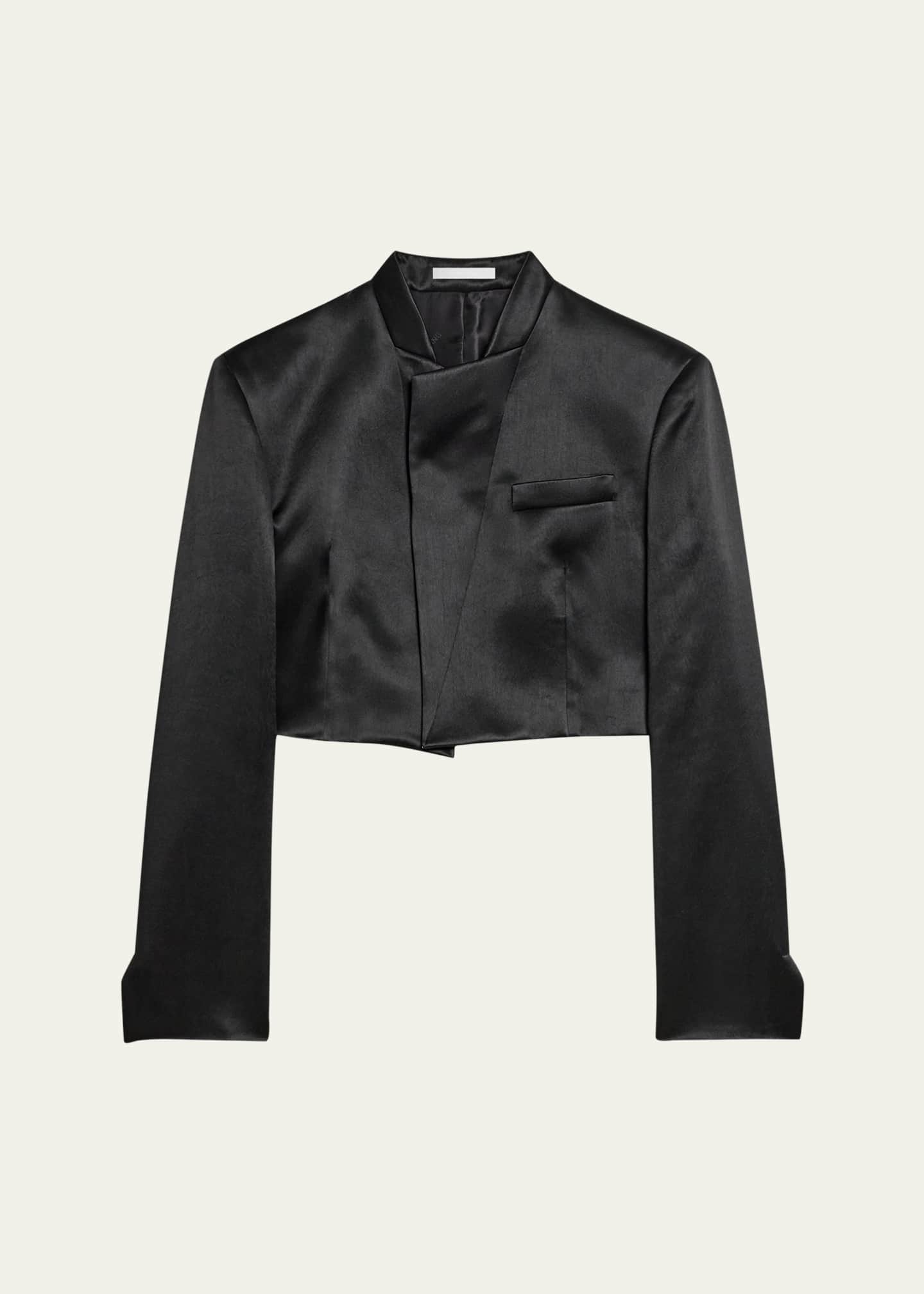 Helmut Lang Cropped Satin Blazer - Bergdorf Goodman