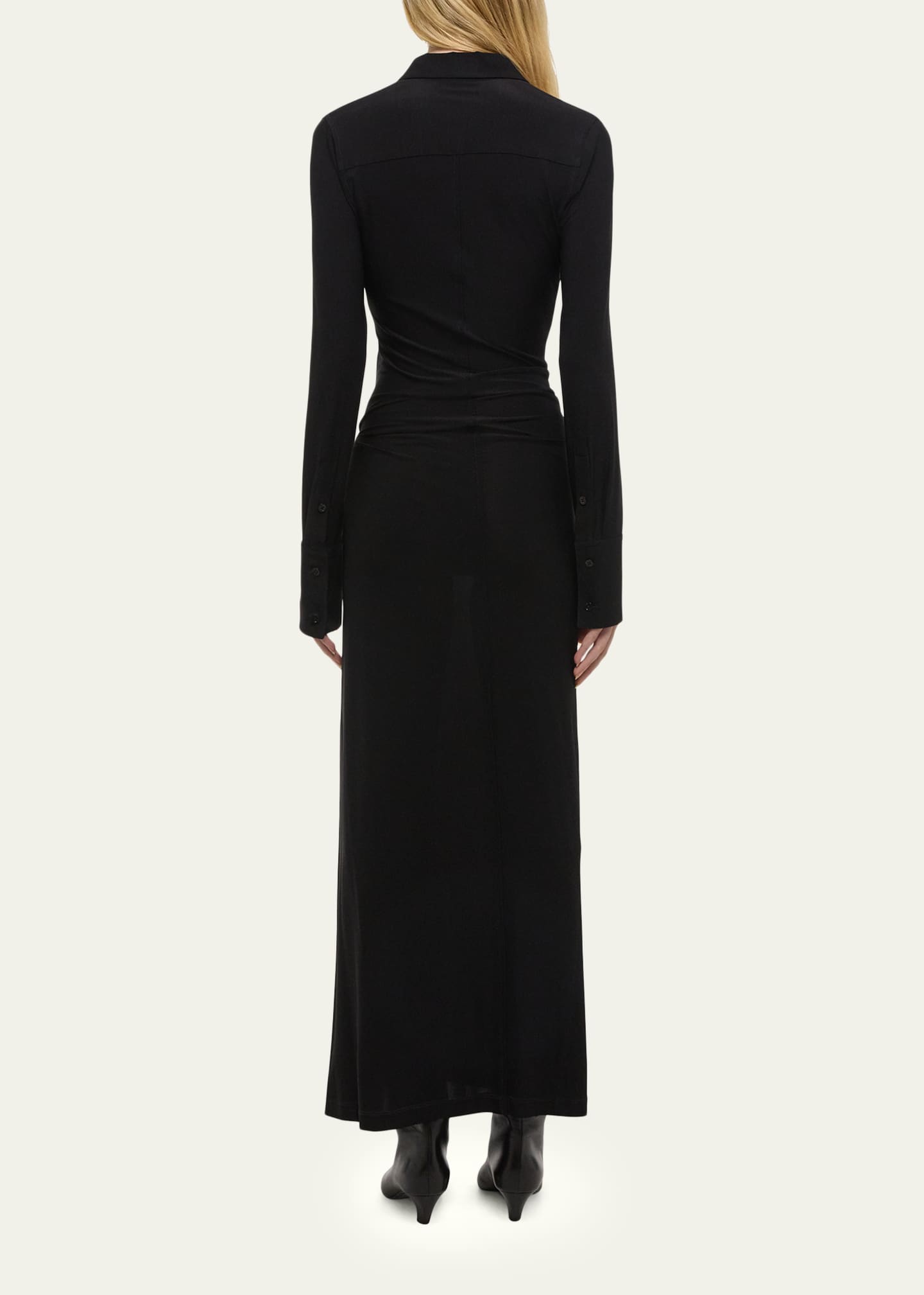 long dress with high slits Daphne High Slit Eyelet Detail Maxi Dress in Blue/White Floral main image 1