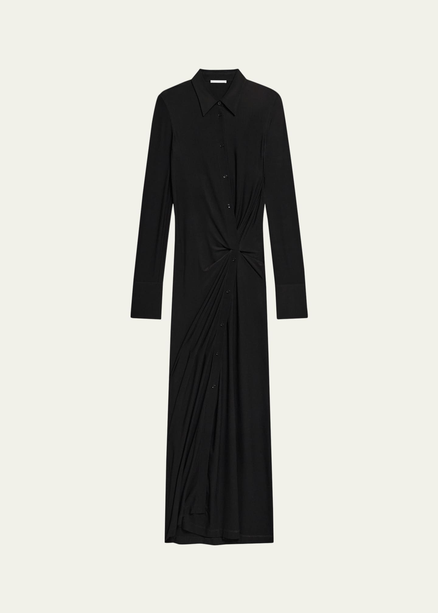 Helmut Lang Twisted Long-Sleeve Shirtdress - Bergdorf Goodman