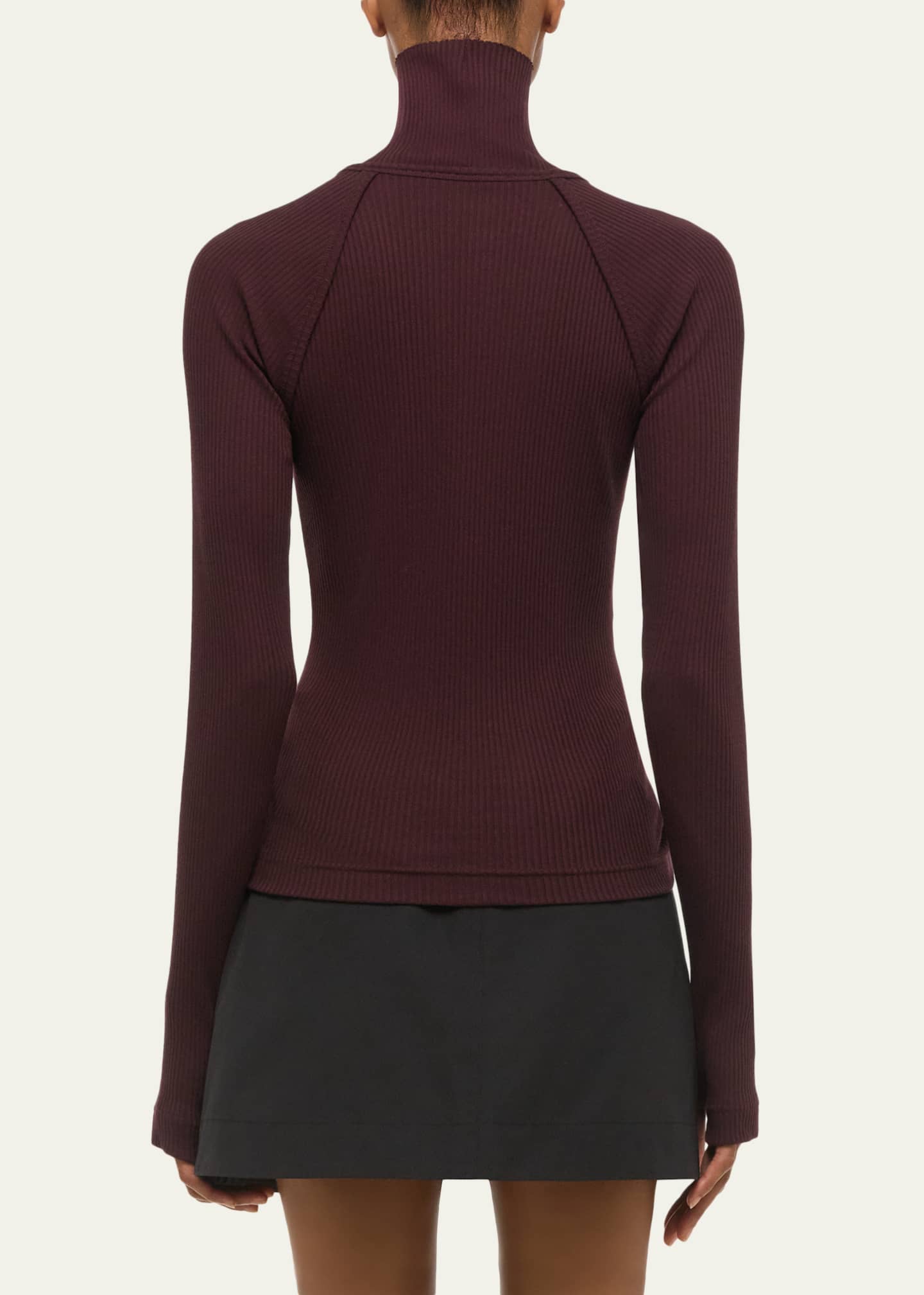 Rib-Knit Shrug Turtleneck