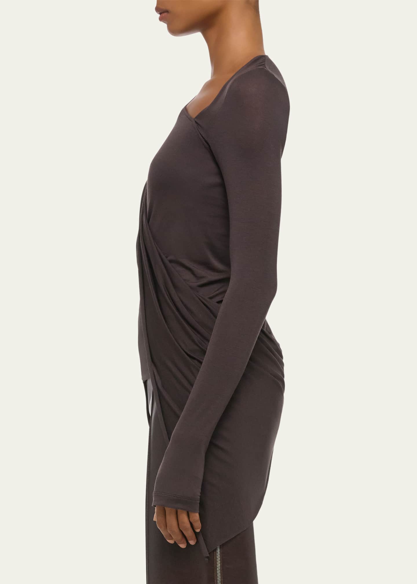 navy blue dress for baby girl Helmut Lang Draped Asymmetric Jersey Top