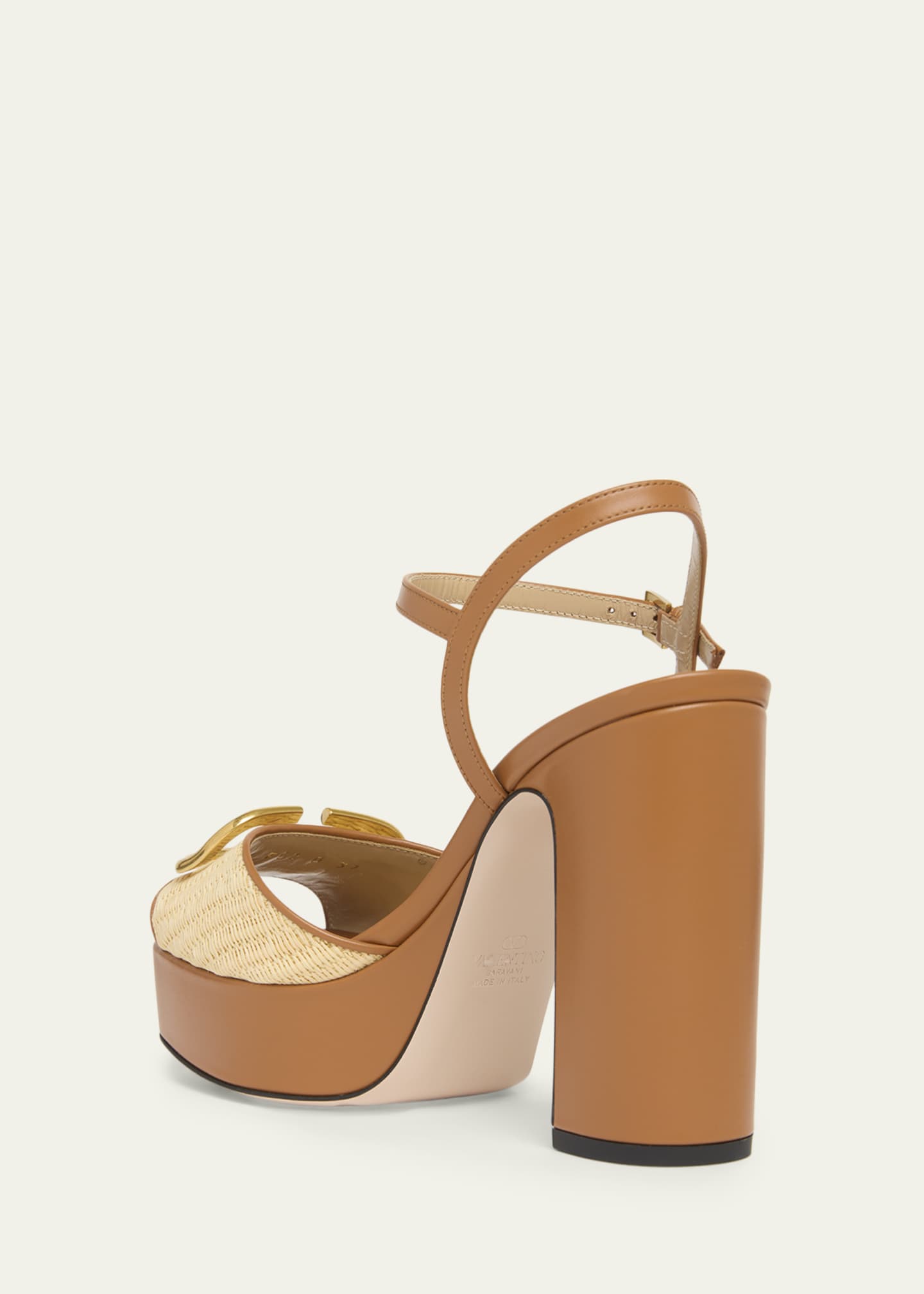 Valentino Garavani 115mm VLogo Signature Raffia and Leather