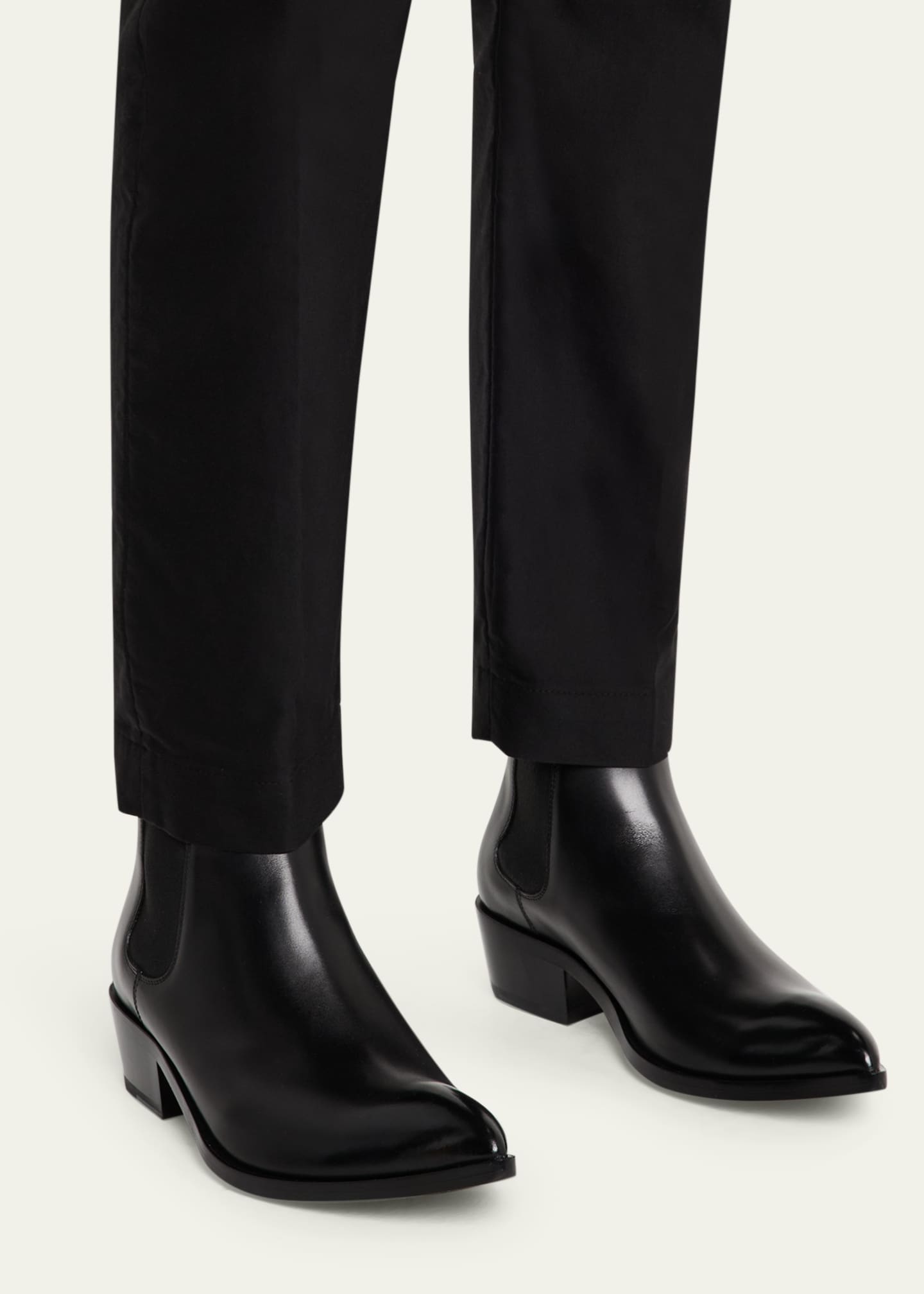 トムフォード ブラックレザーストレートチップシューズUK11 ⑪ TOM FORD Men's Burnished Leather Chelsea Boots - Bergdorf Goodman