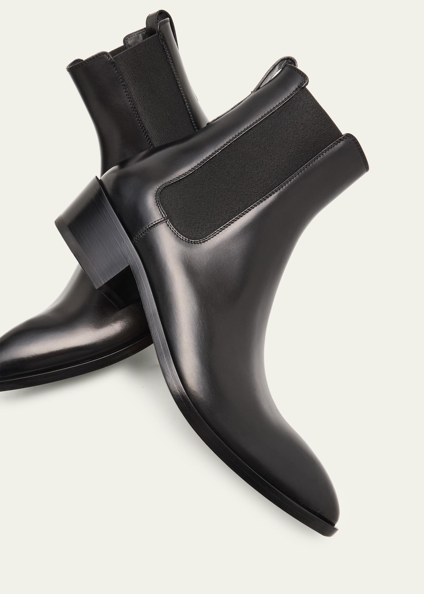 TOM FORD Men's Burnished Leather Chelsea Boots - Bergdorf Goodman