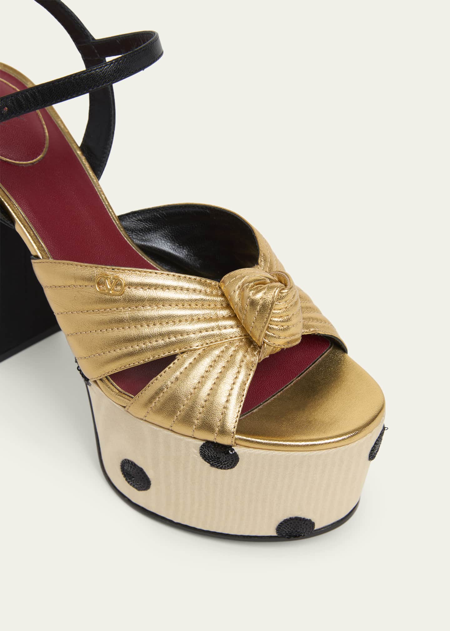 Valentino Garavani 125mm VLogo Crasher Sequined Polka Dot Leather
