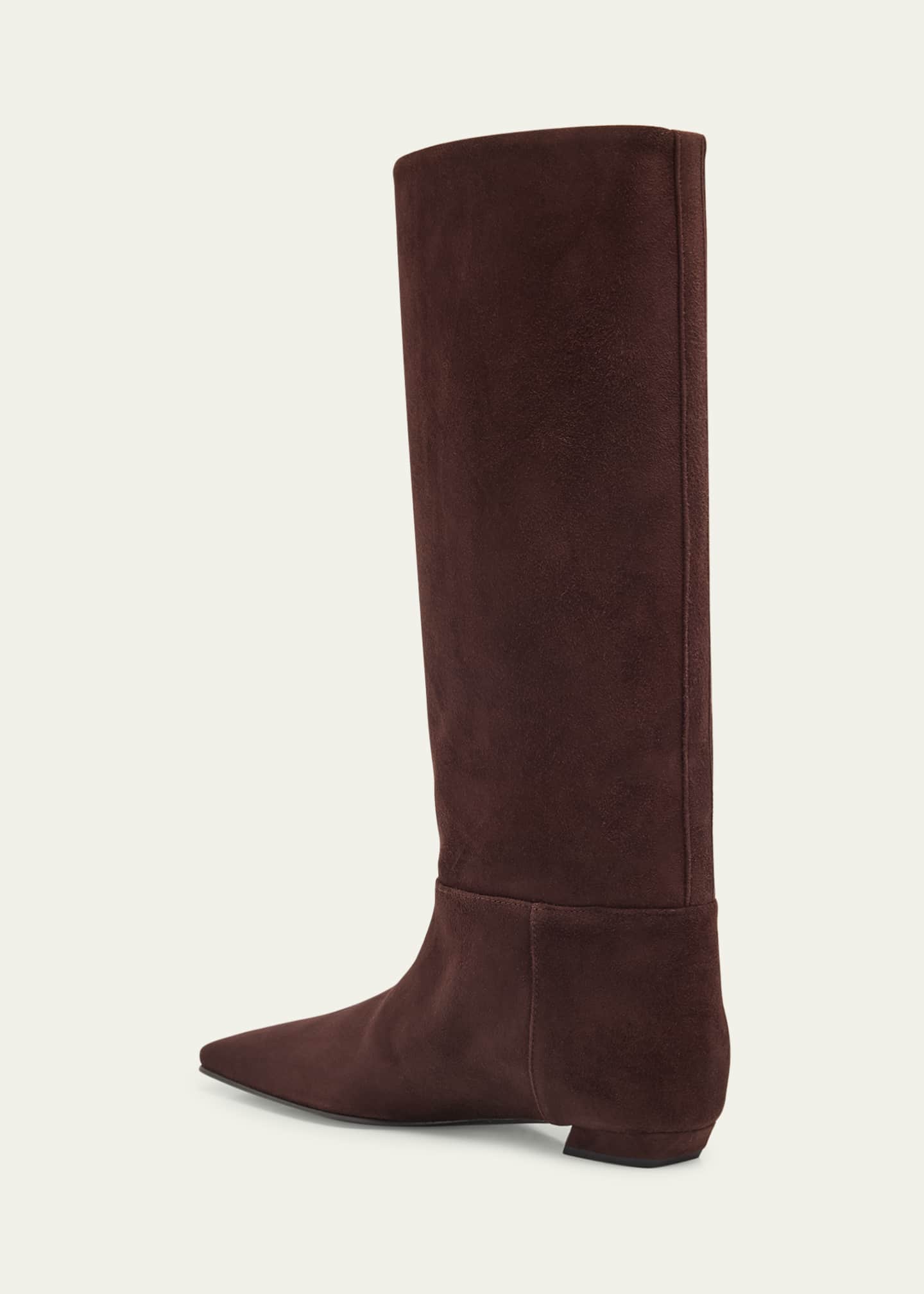 Trap Flat Leather Knee-High Boots