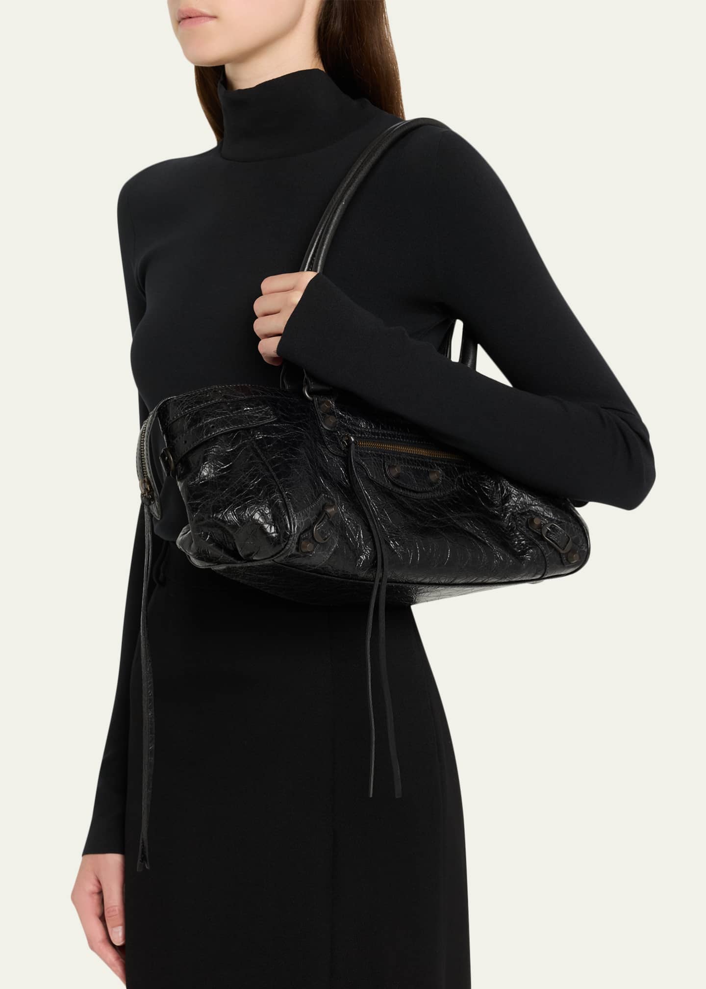Balenciaga Le City East-West Shoulder Bag in Leather - Bergdorf