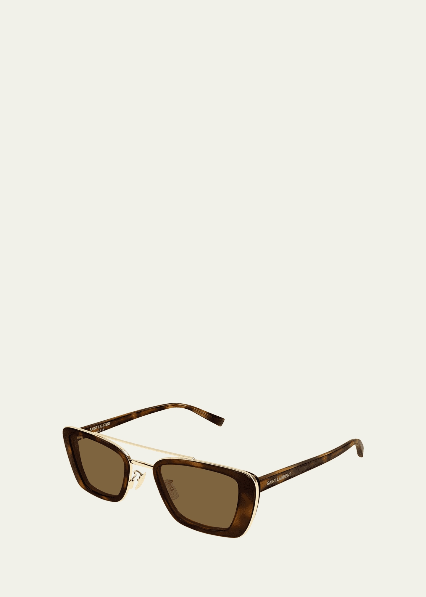 Saint Laurent 50mm Acetate & Metal Rectangular Sunglasses