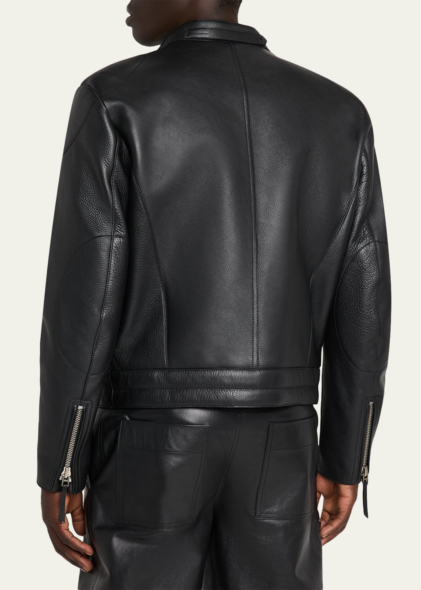 TOM FORD Men's Pebbled Leather Biker Jacket - Bergdorf Goodman