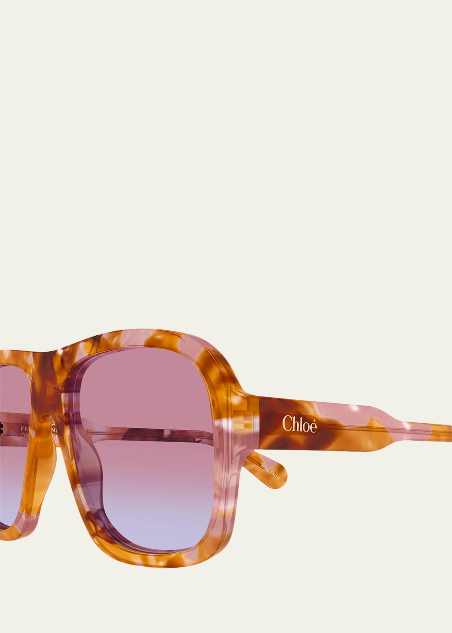 Chloe Gayia 58mm Acetate Semi-Shield Sunglasses - Bergdorf  display picture 2