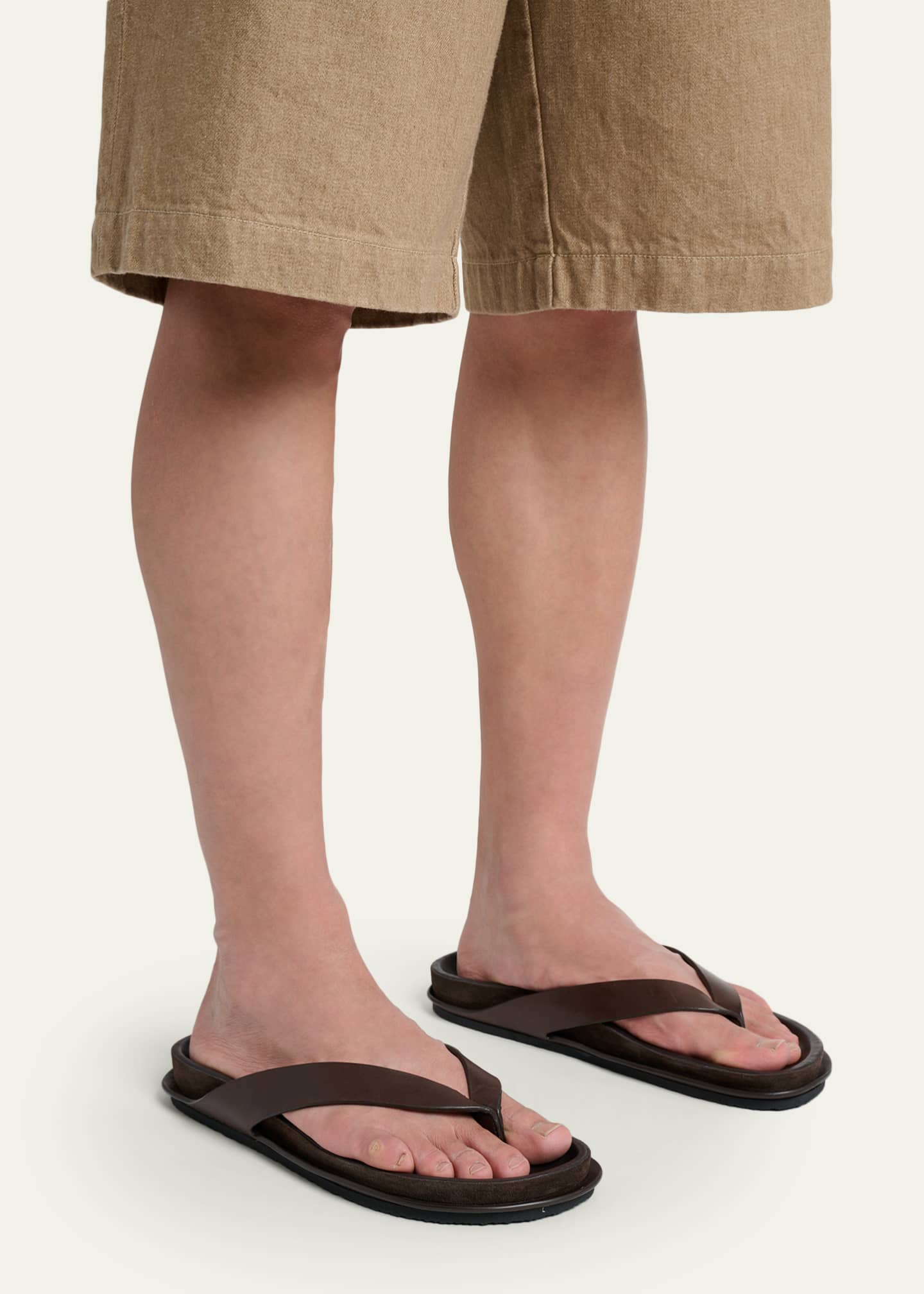 Jacquemus Men's Les Tatanes Leather Thong Sandals - Bergdorf Goodman
