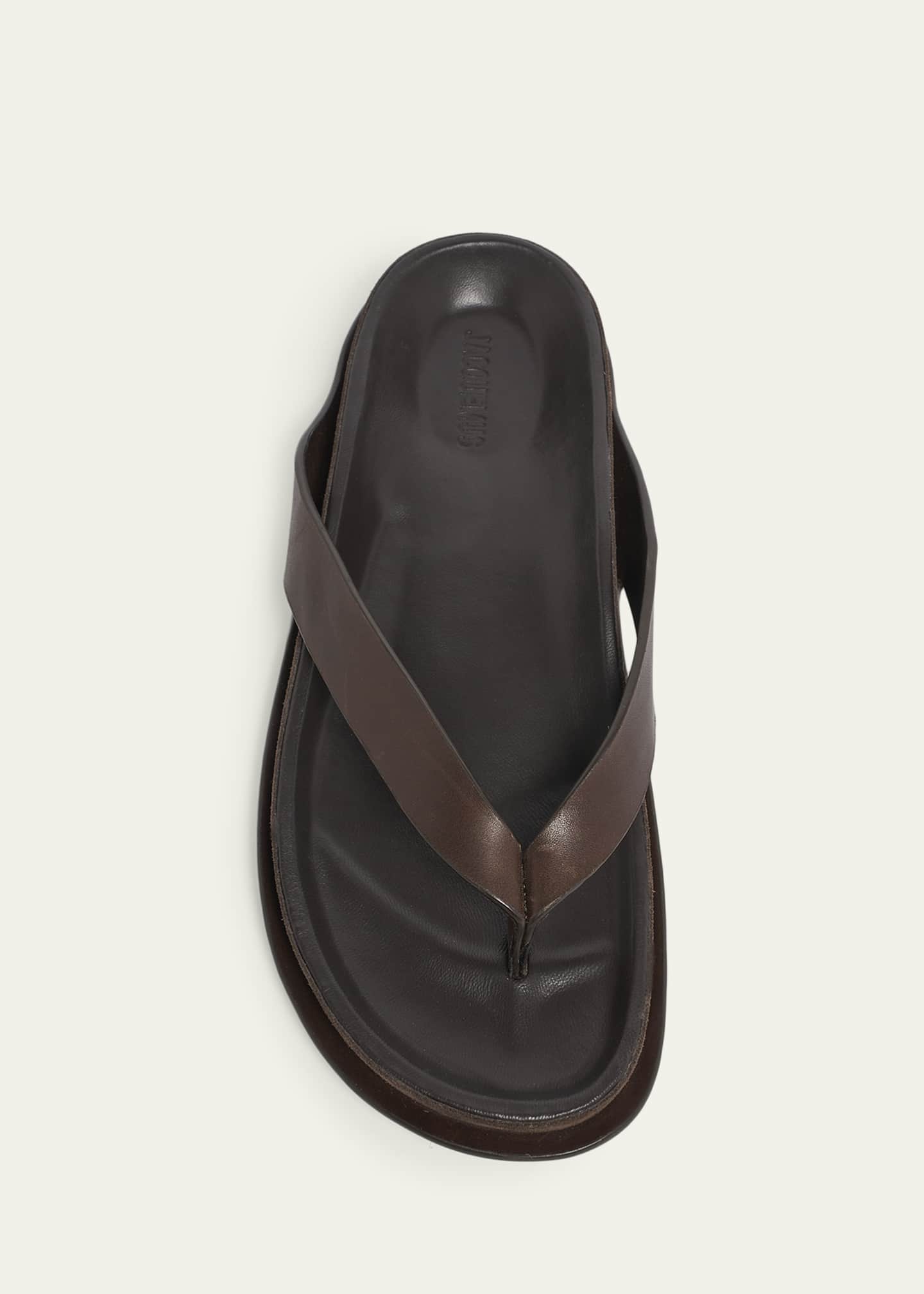 Jacquemus Men's Les Tatanes Leather Thong Sandals - Bergdorf Goodman