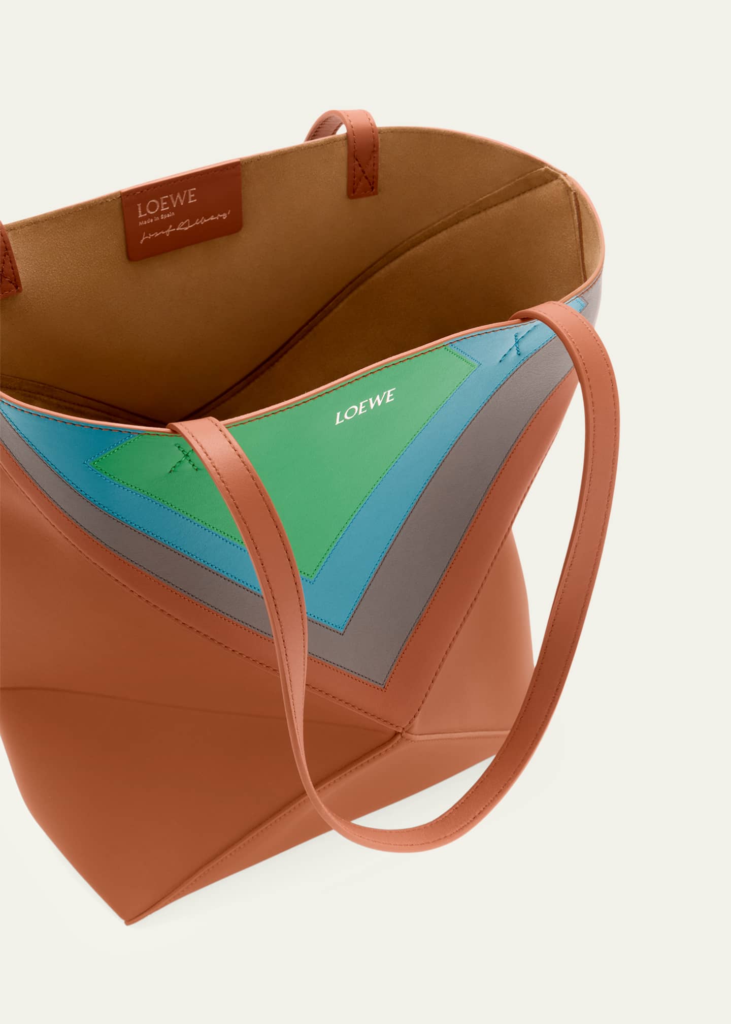 LOEWE カラフルトートバッグ Loewe x Albers Puzzle Fold Tote Bag in Nappa Leather - Bergdorf