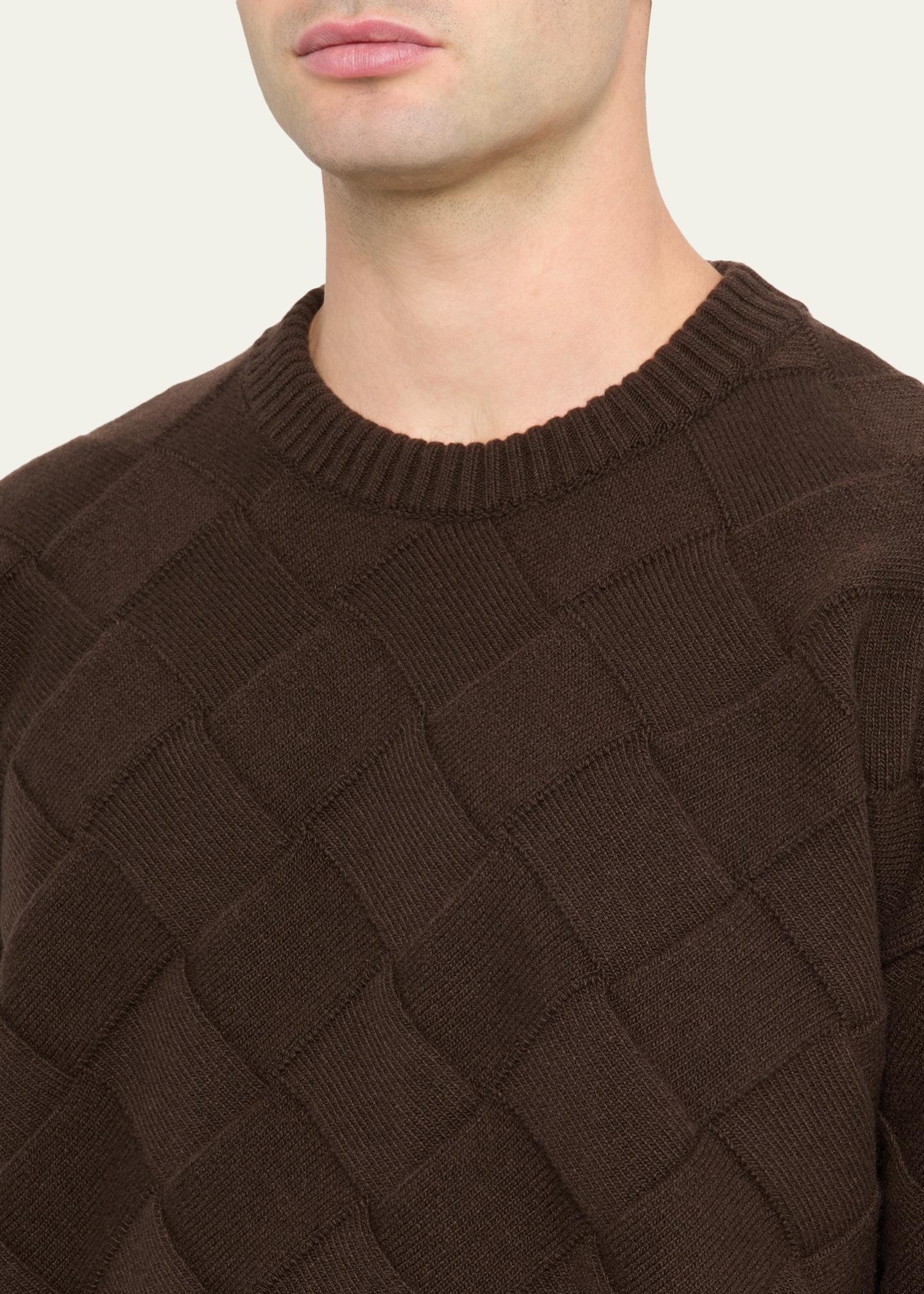 Bottega Veneta Men's Intrecciato Wool Knit Crewneck Sweater