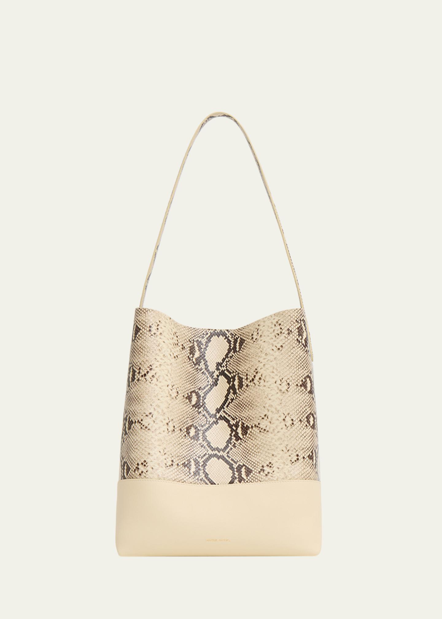 Mansur Gavriel Everyday Cabas Snakeskin-Embossed Tote Bag 