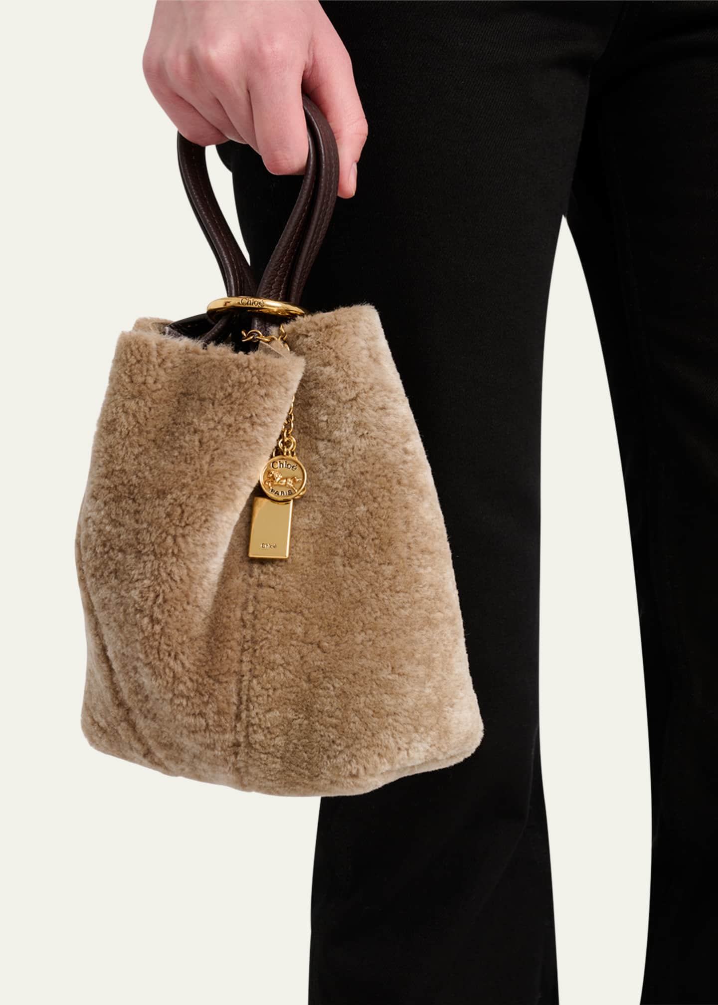 Chloe Spin Mini Shearling Bucket Bag - Bergdorf Goodman