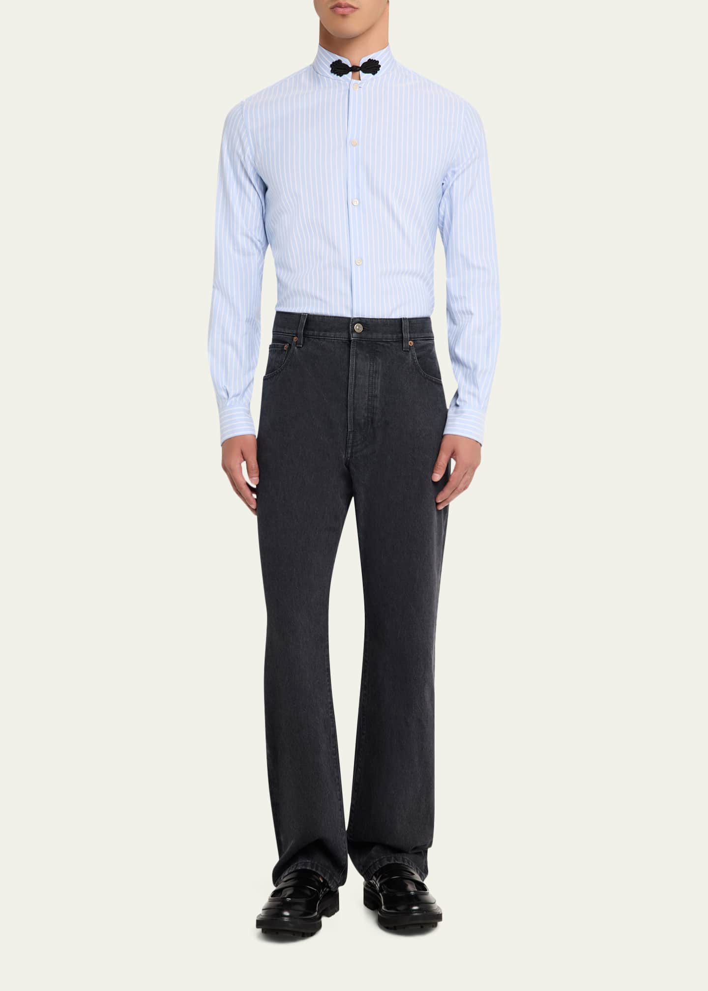 Valentino Garavani Men's Grey Denim Straight Leg Jeans - Bergdorf
