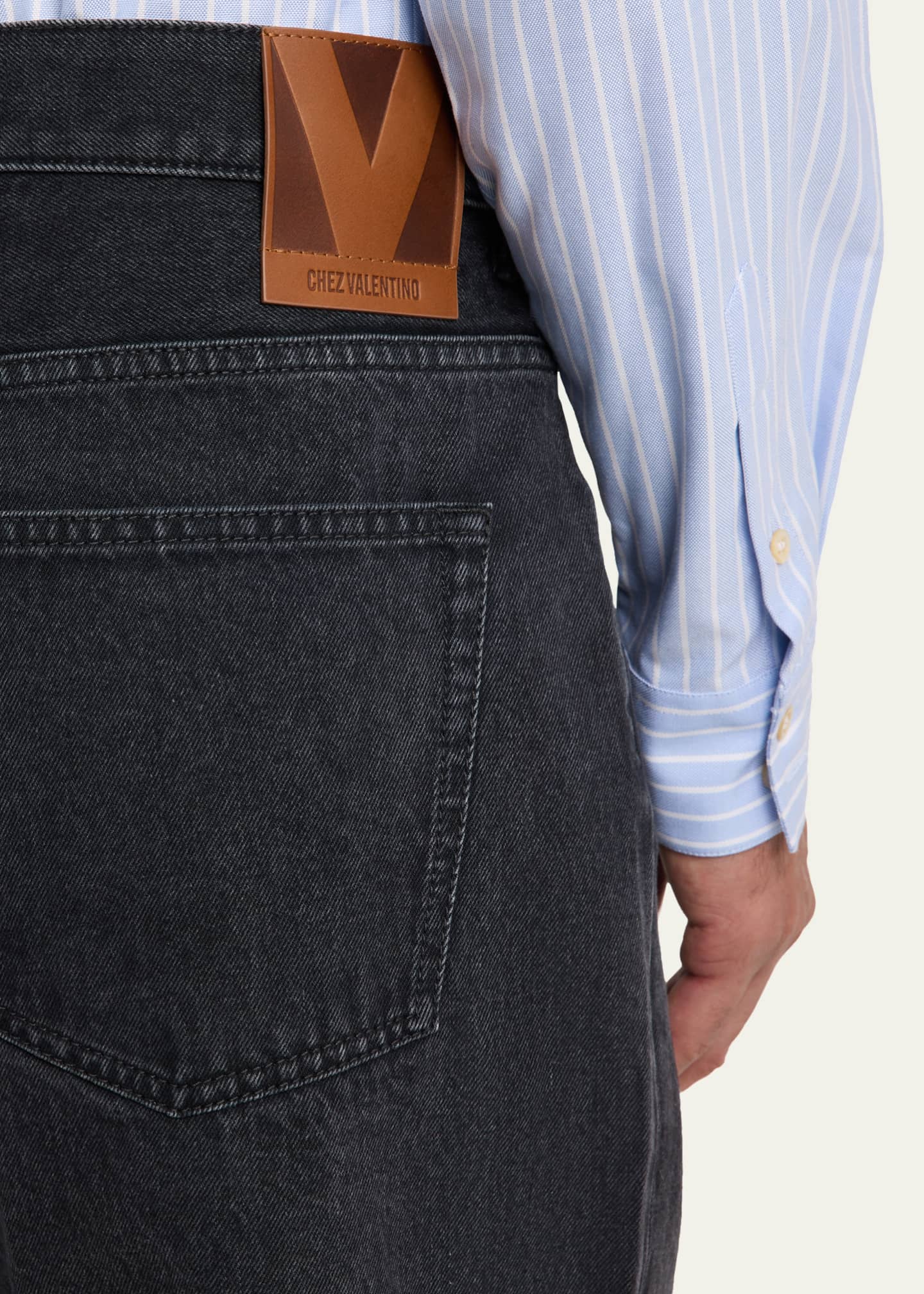 Valentino Garavani Men's Grey Denim Straight Leg Jeans - Bergdorf
