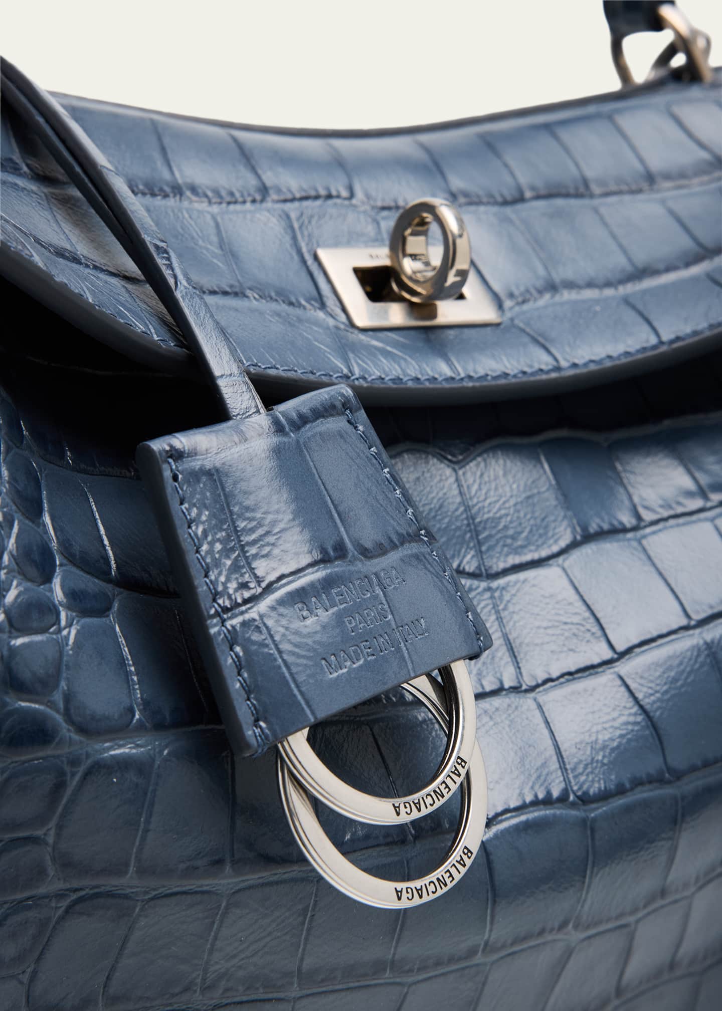 Balenciaga Rodeo Croc-Embossed Leather Top-Handle Bag - Bergdorf