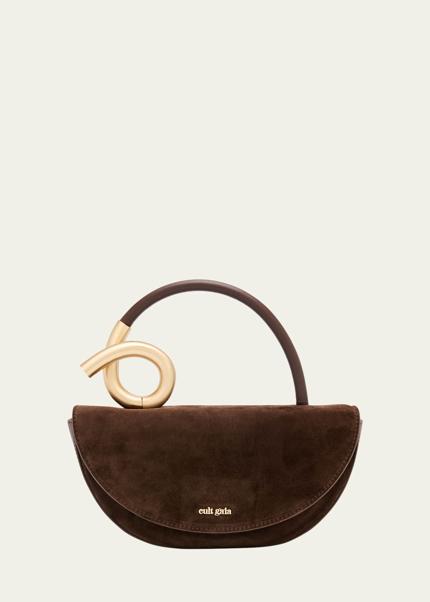Cult Gaia Azariah Half-Moon Suede Top-Handle Bag - Bergdorf Goodman