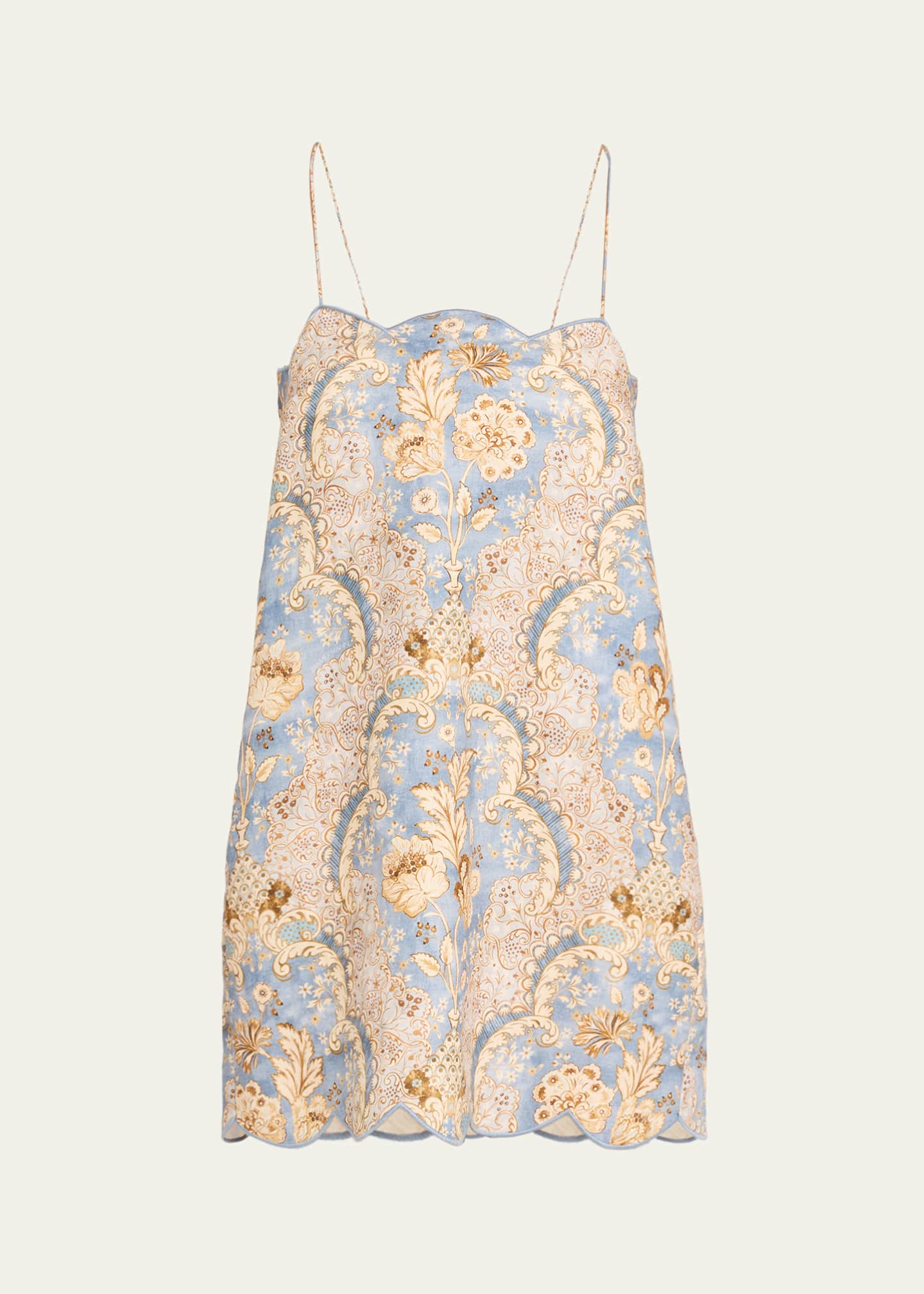 Zimmermann Daylight Scallop Linen Mini Dress - Bergdorf Goodman