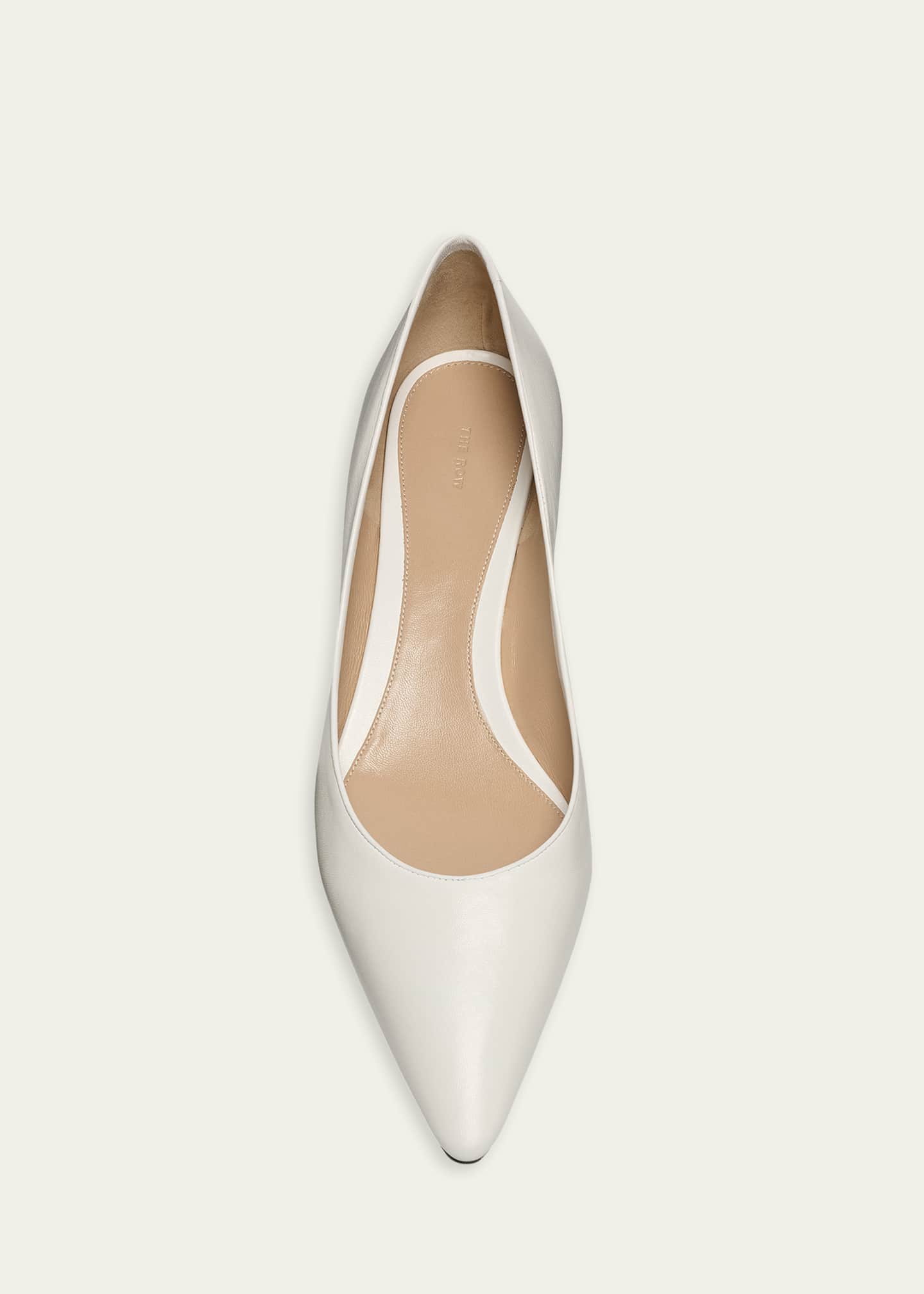 THE ROW Liisa Leather Kitten-Heel Pumps - Bergdorf Goodman