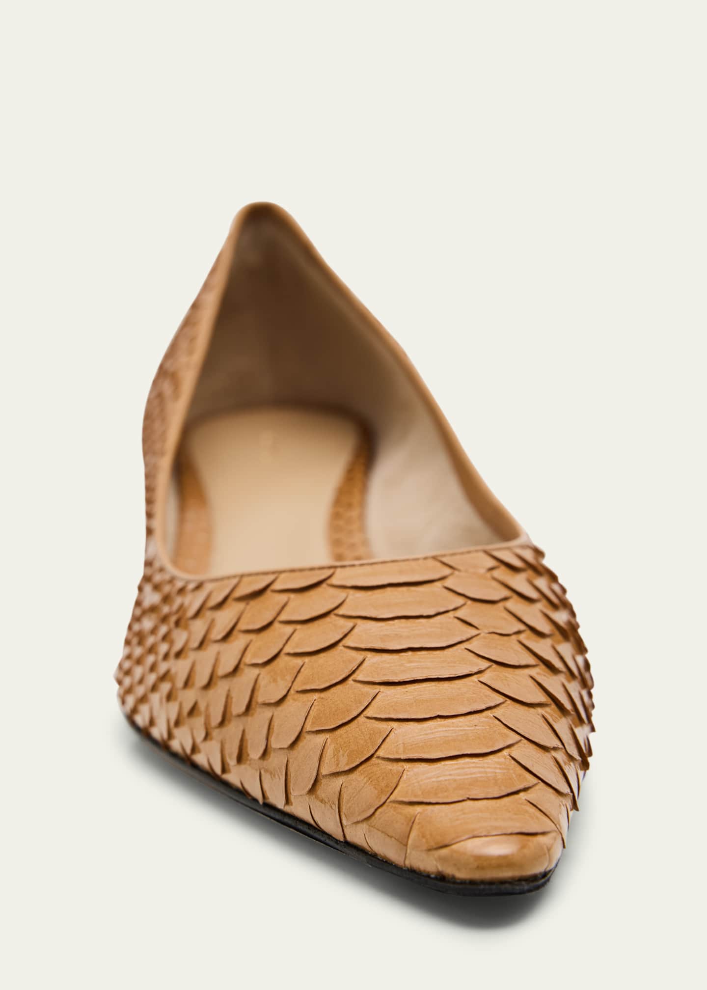 THE ROW Liisa Snake-Embossed Leather Pumps - Bergdorf Goodman