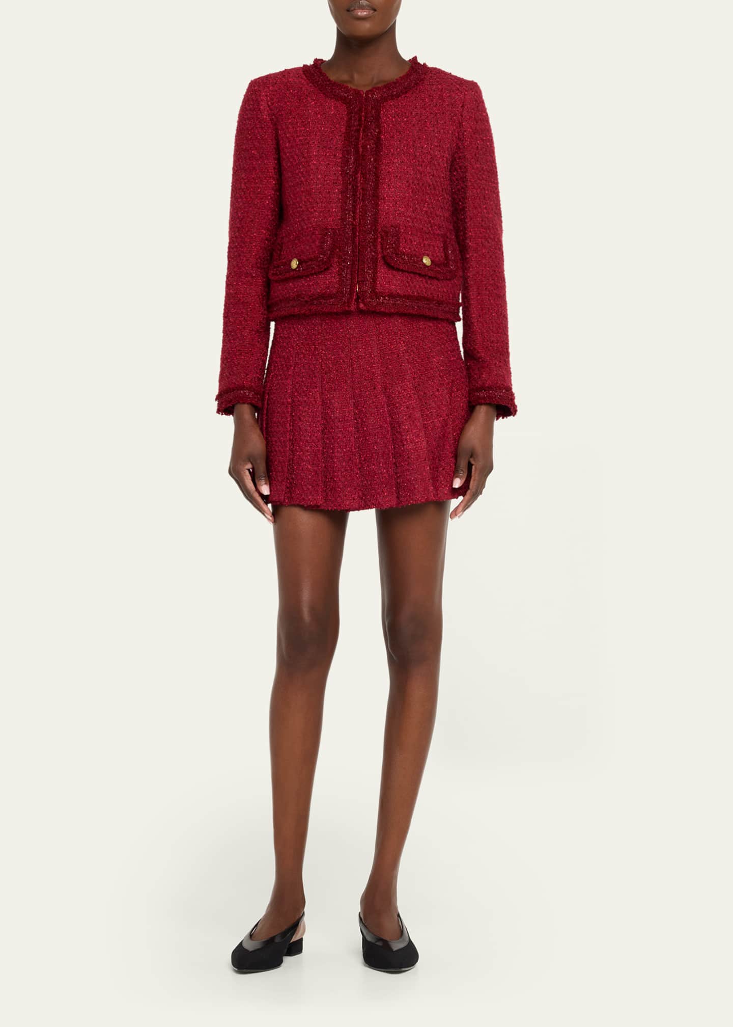 Alice + Olivia Landon Cropped Tweed Jacket - Bergdorf Goodman