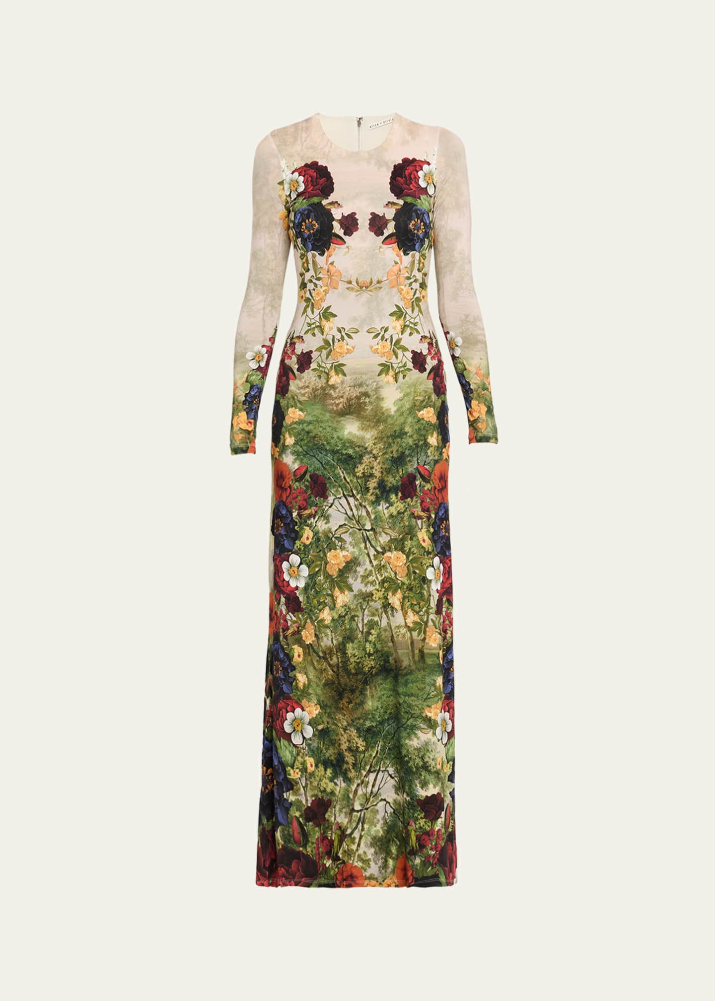 Alice + Olivia Forbidden Forest Delora Long-Sleeve Maxi Dress
