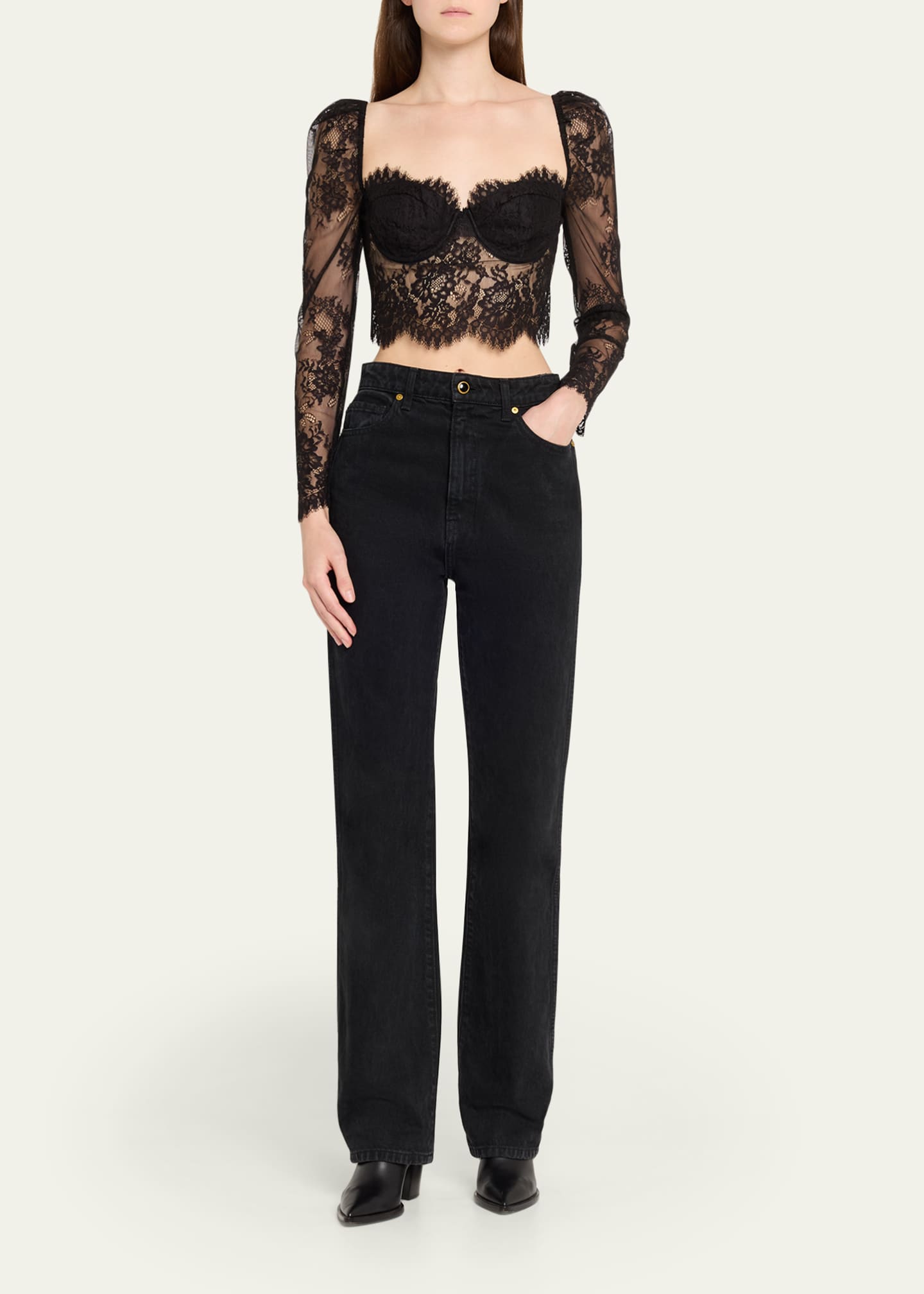 ま*✿様 litmus frangant lace bustier L'Agence Lori Lace Bustier Top - Bergdorf Goodman