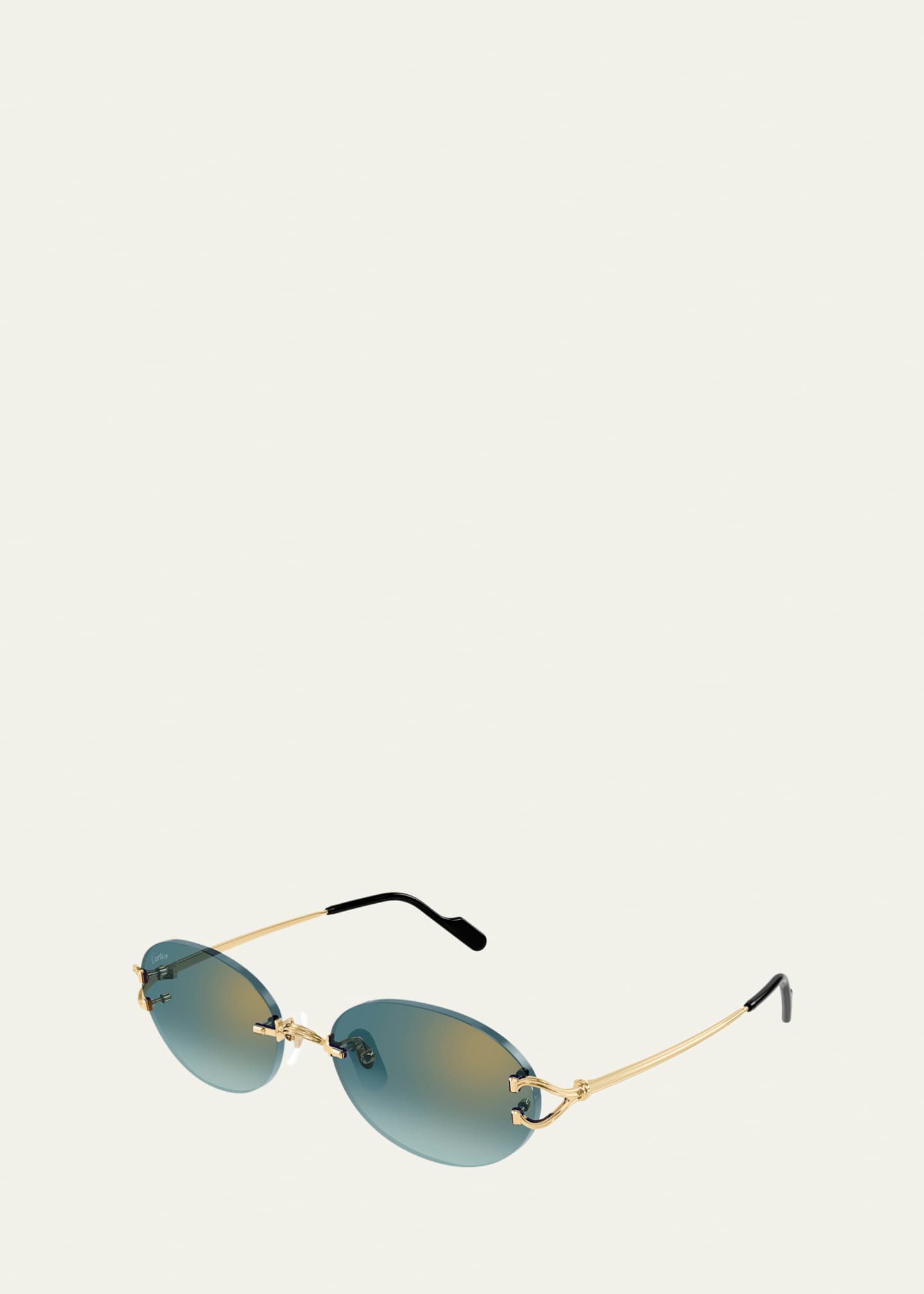 Cartier Décor C de Cartier 55mm Metal Oval Sunglasses - Bergdorf