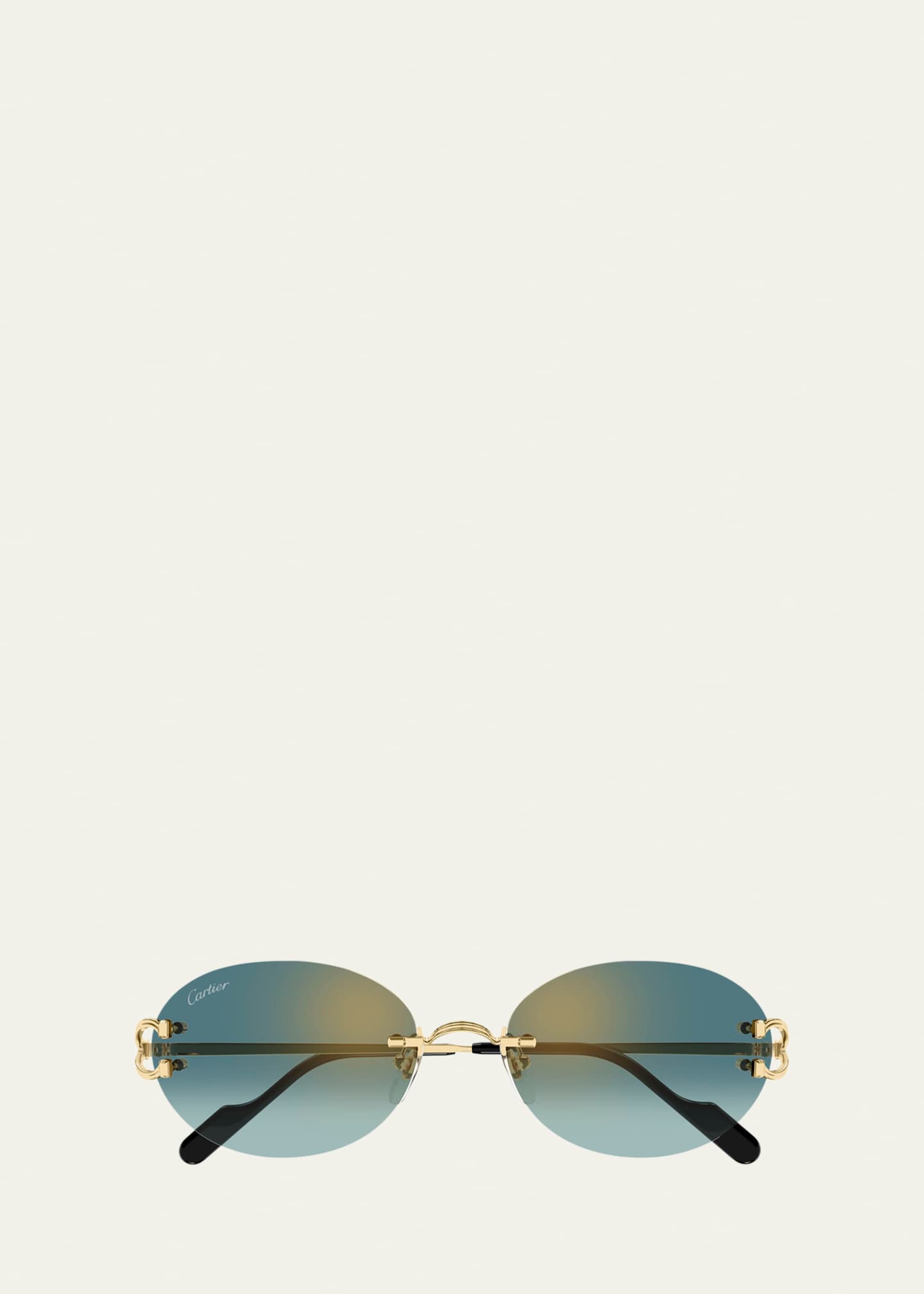 Cartier Décor C de Cartier 55mm Metal Oval Sunglasses - Bergdorf