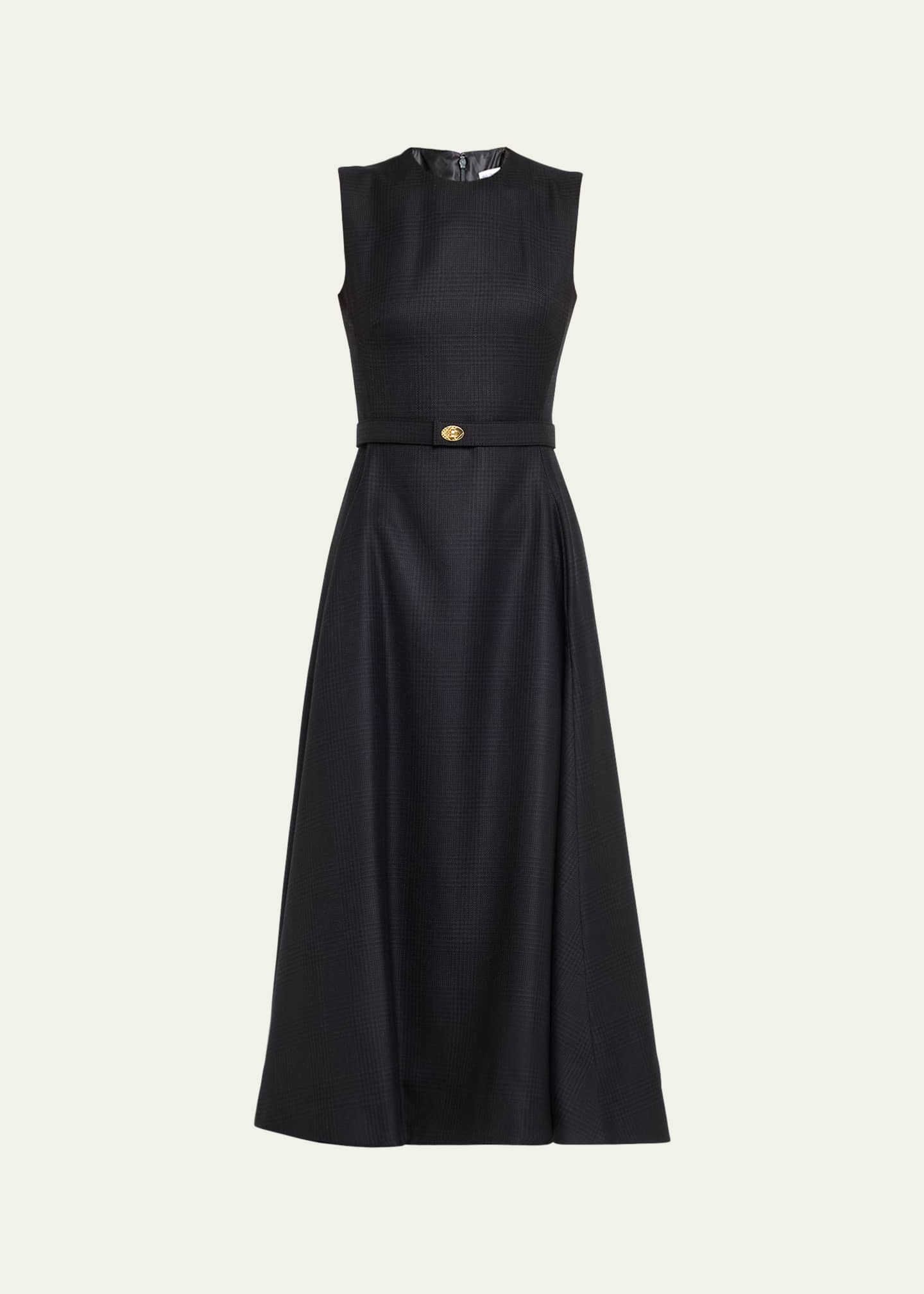 Burberry Amelia Prince Of Wales Belted Sleeveless Midi Dress - Bergdorf  Goodman