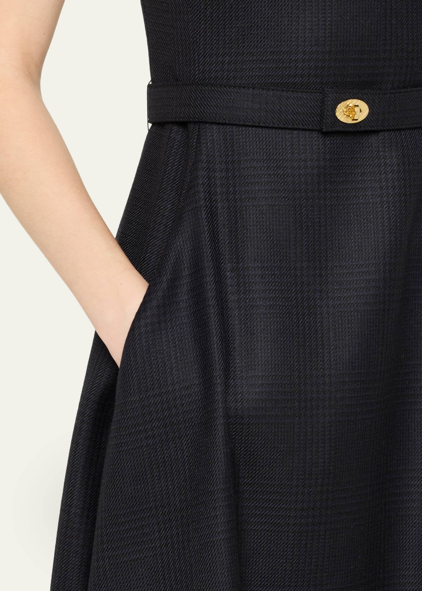 Burberry Amelia Prince Of Wales Belted Sleeveless Midi Dress - Bergdorf  Goodman