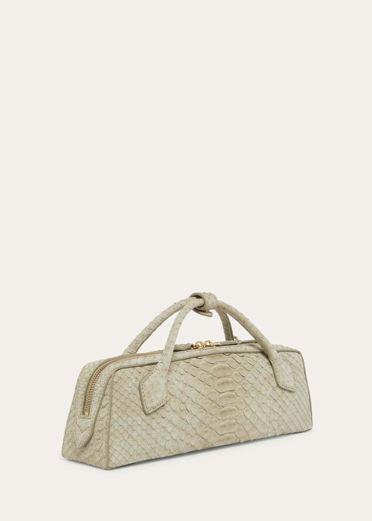Le Teckel Snakeskin Top-Handle Bag