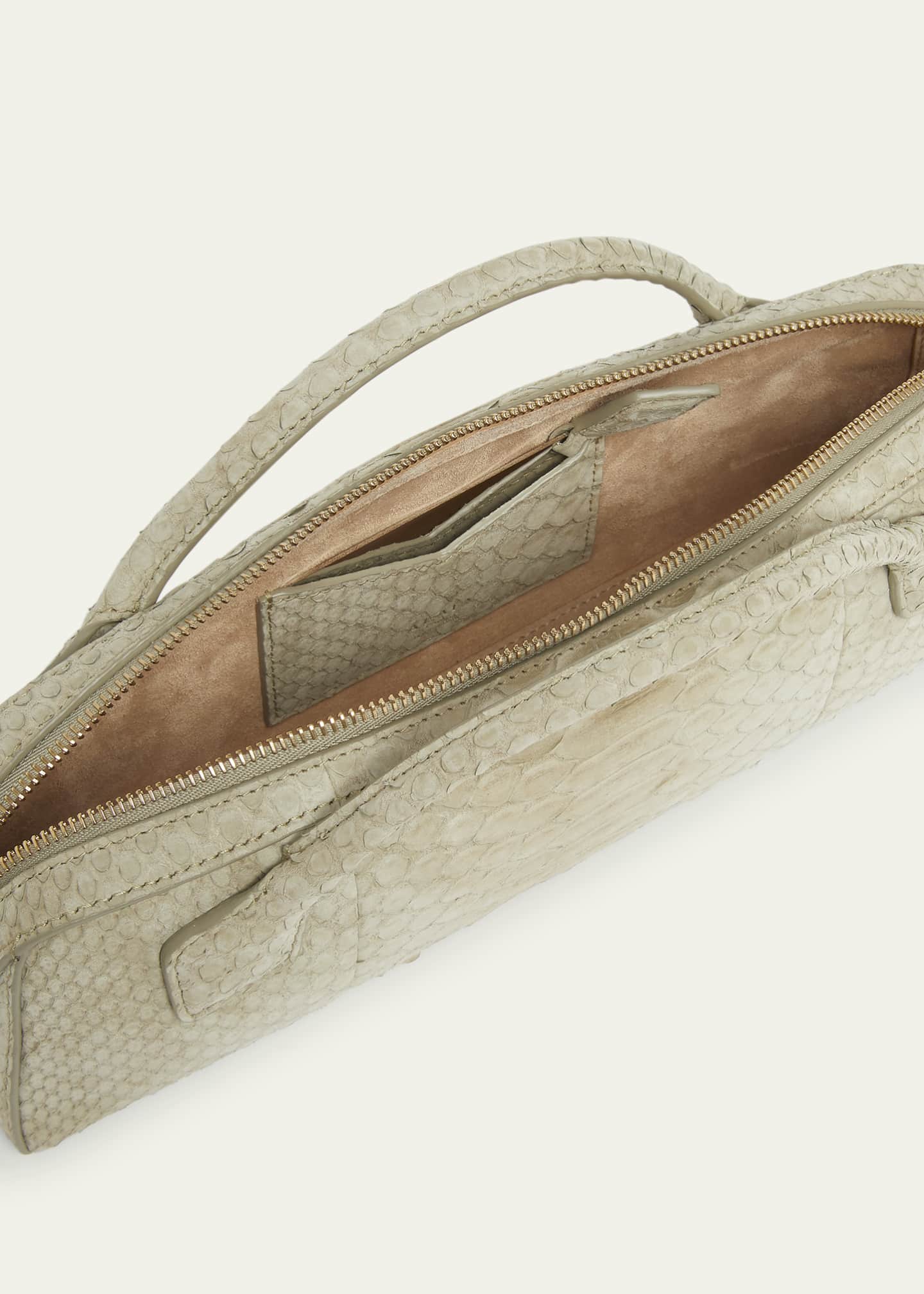 Le Teckel Snakeskin Top-Handle Bag