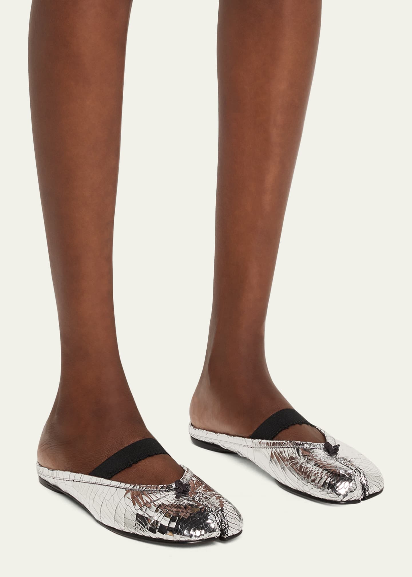 マルジェラ  tabi バレエ　ミラー maison margiela Maison Margiela Tabi Broken Mirror Leather Ballerina Mules